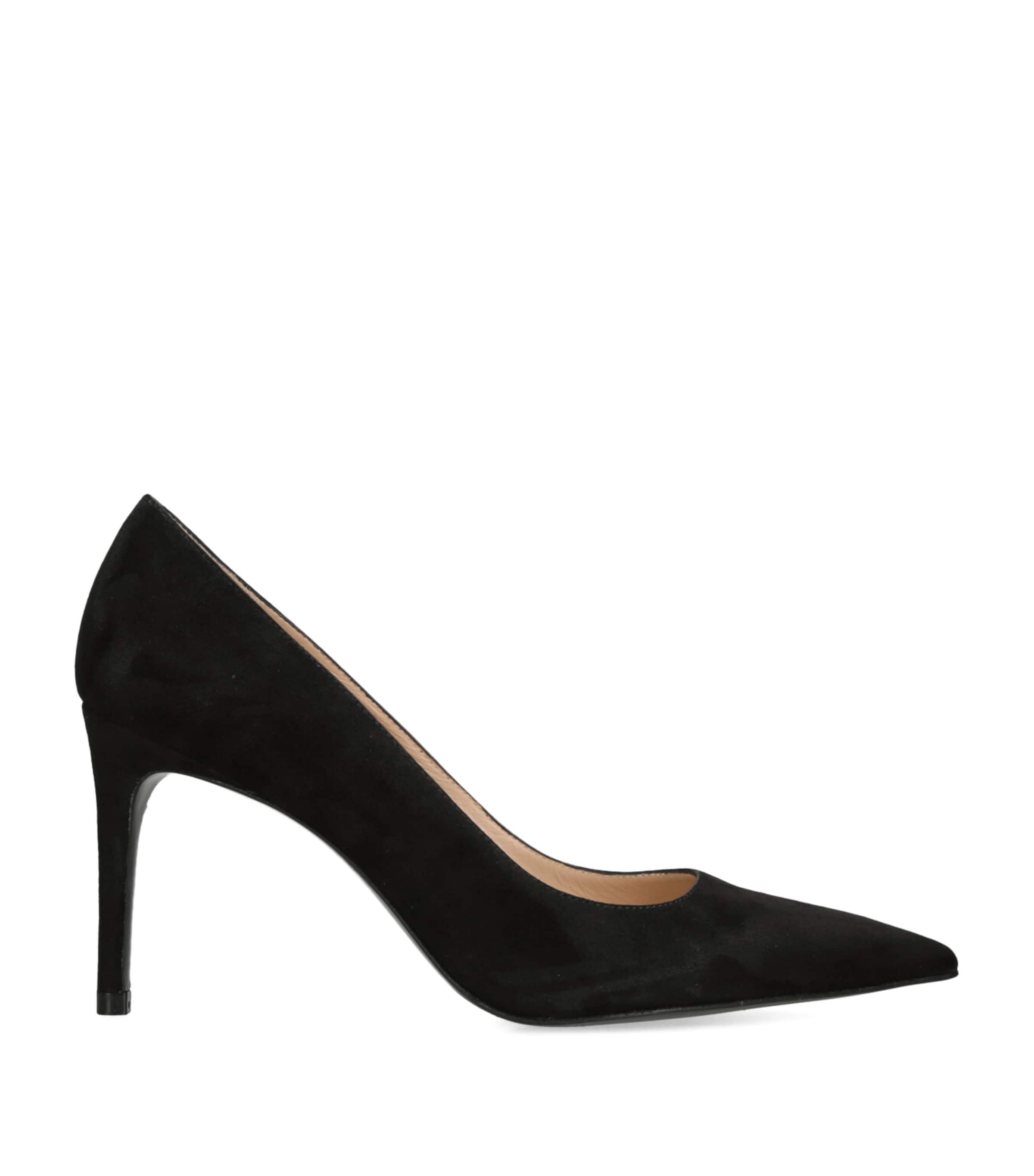 Stuart Weitzman Suede Stuart Power Pumps 85 In Black