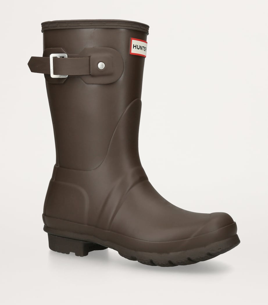 Hunter Original Short Wellington Boots Dark Brown Image 2