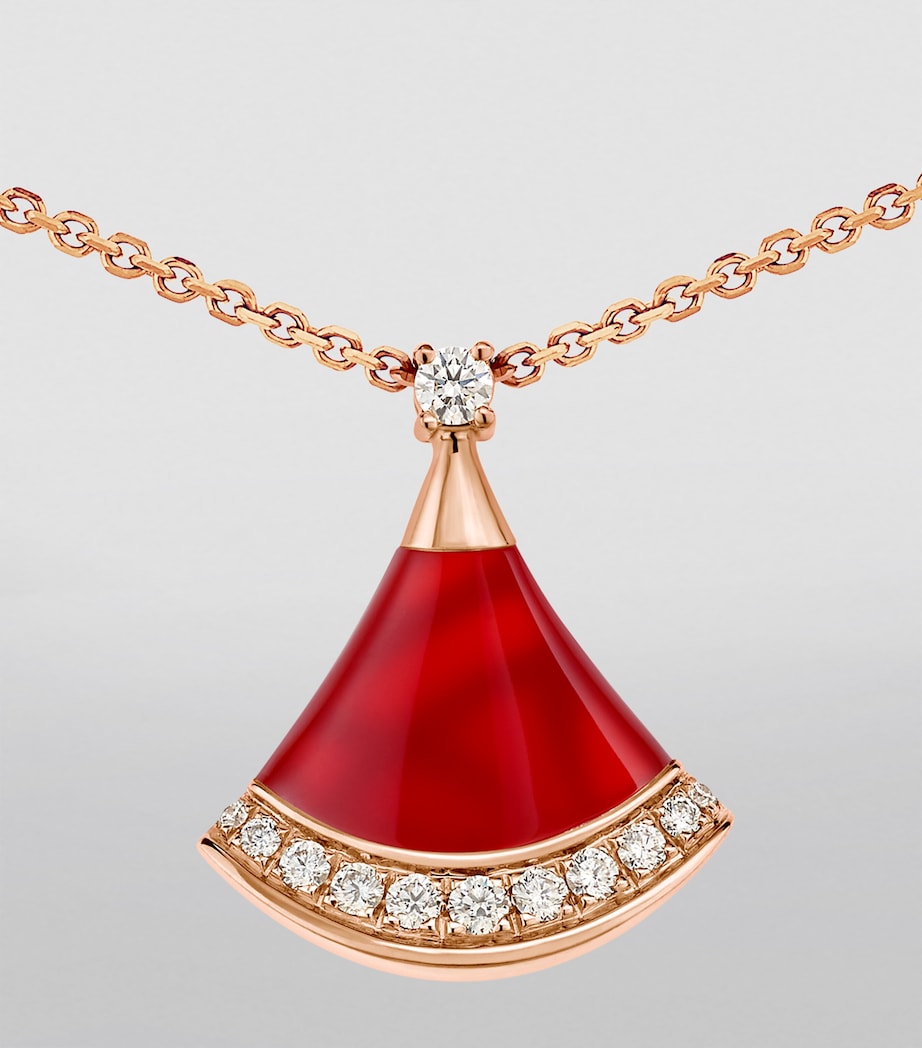 Rose Gold, Diamond and Carnelian Divas' Dream Necklace PINK GOLD Image 6