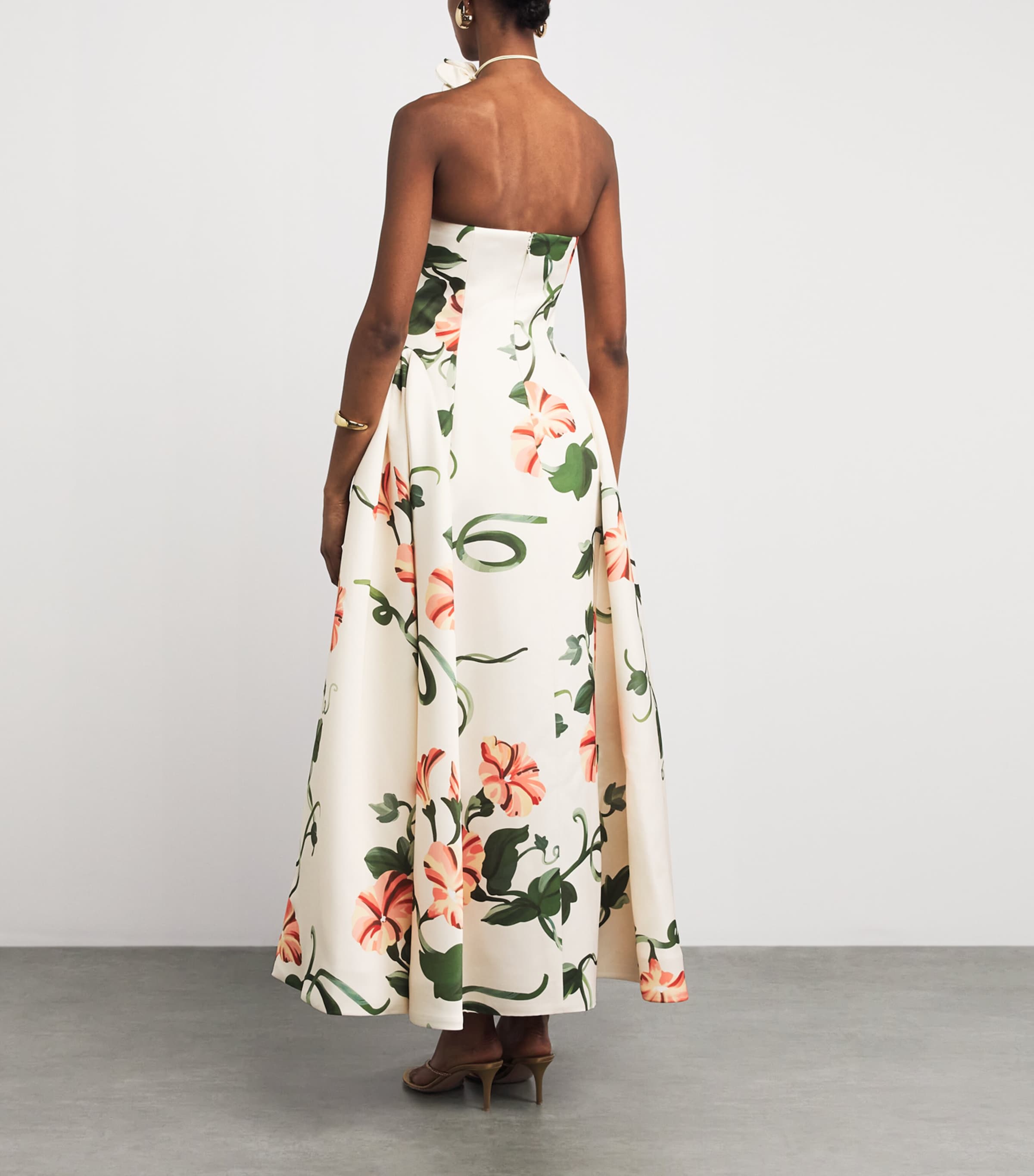 LEO LIN Womens Bustier Violet Maxi Dress Vine Print In Snow Image 4