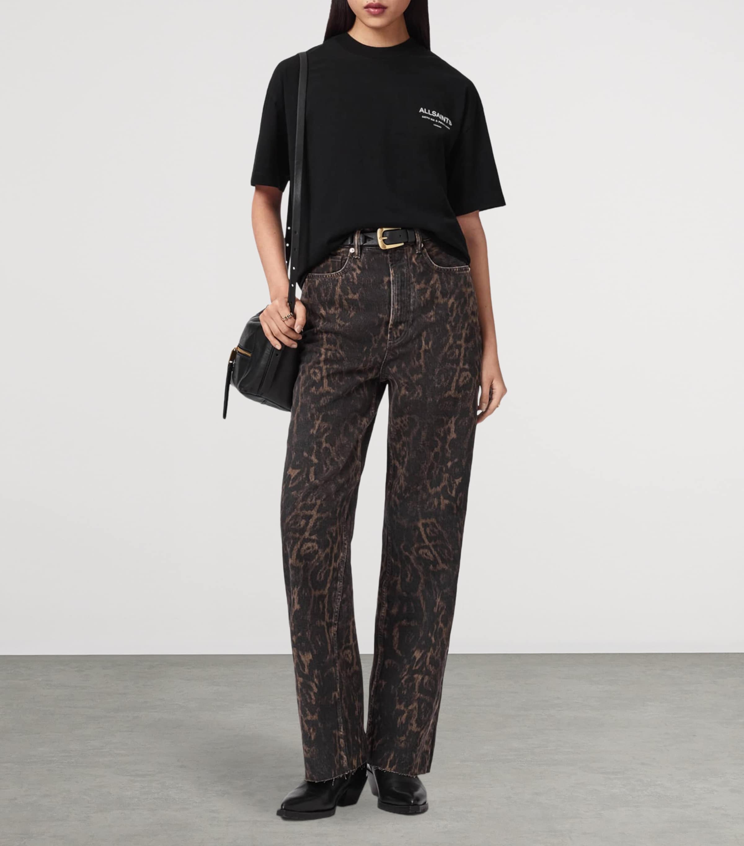 AllSaints Womens Organic Cotton Dreamer Etta T-Shirt Black Image 7