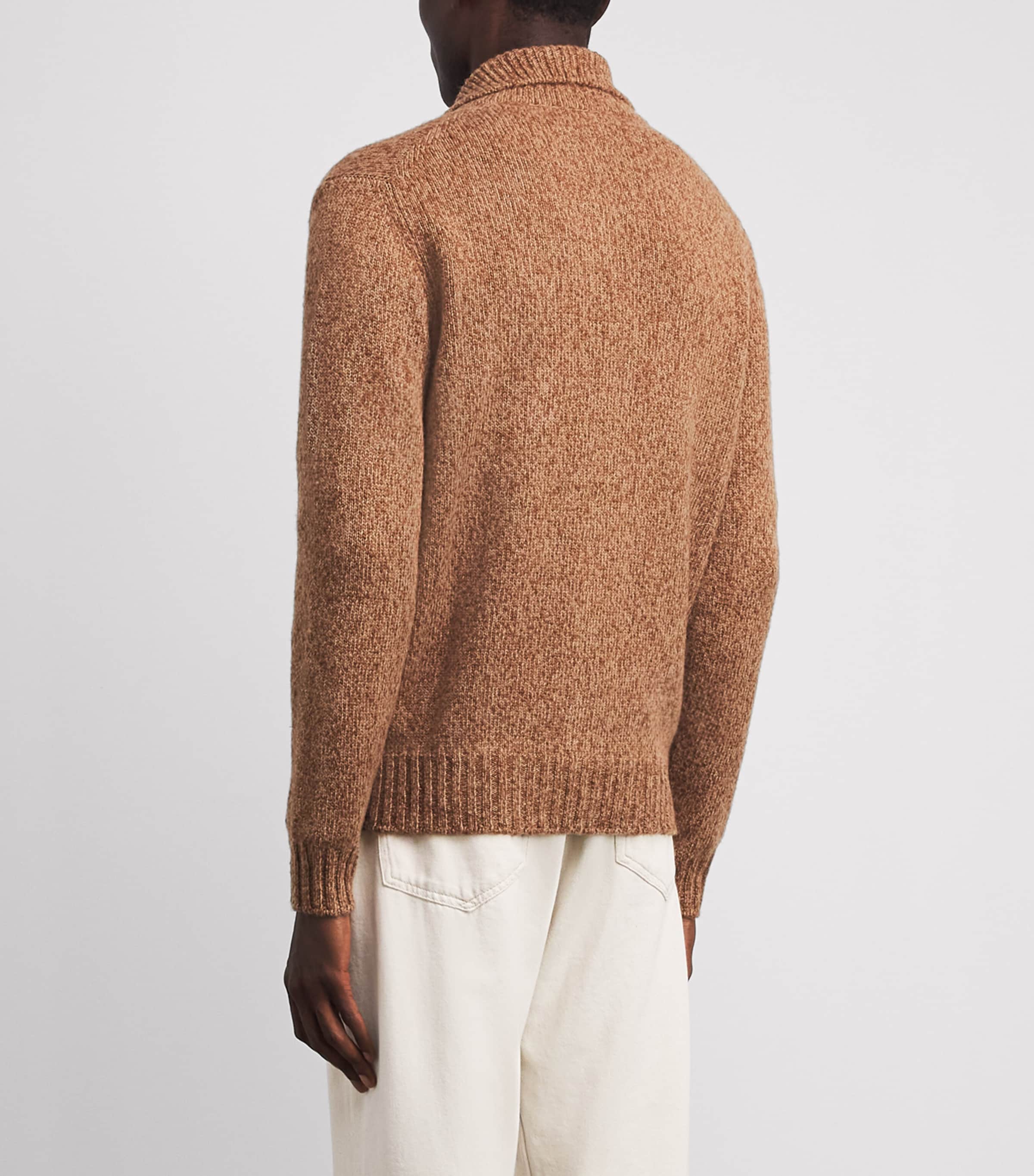 Fioroni Cashmere Mens Cashmere-Silk Mock-Neck Cardigan Image 5