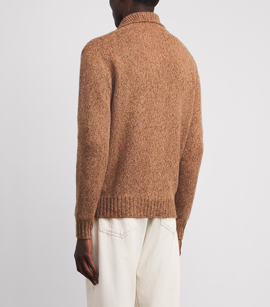 Fioroni Cashmere Mens Cashmere-Silk Mock-Neck Cardigan Image 5