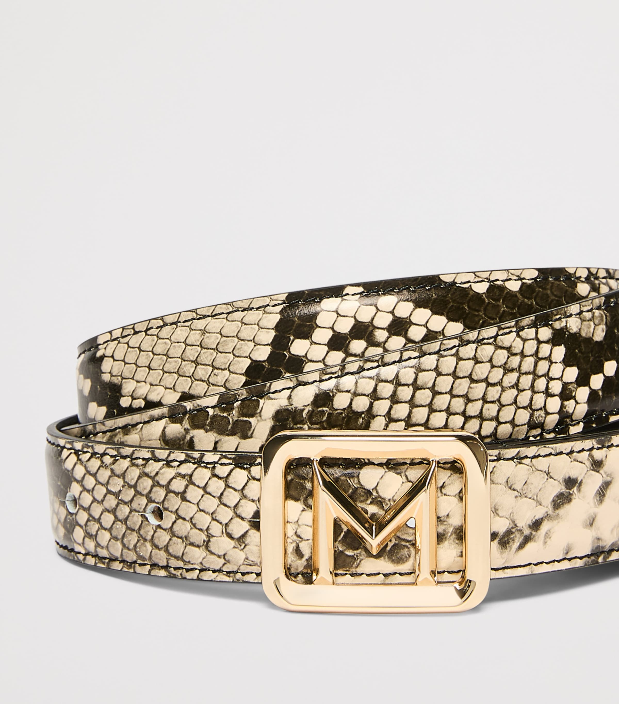 Marella Leather Snake Print Belt — photo 3