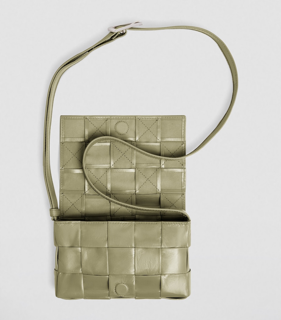 Small Leather Cassette Cross-Body Bag TRAVERTINE-SILVER Image 5