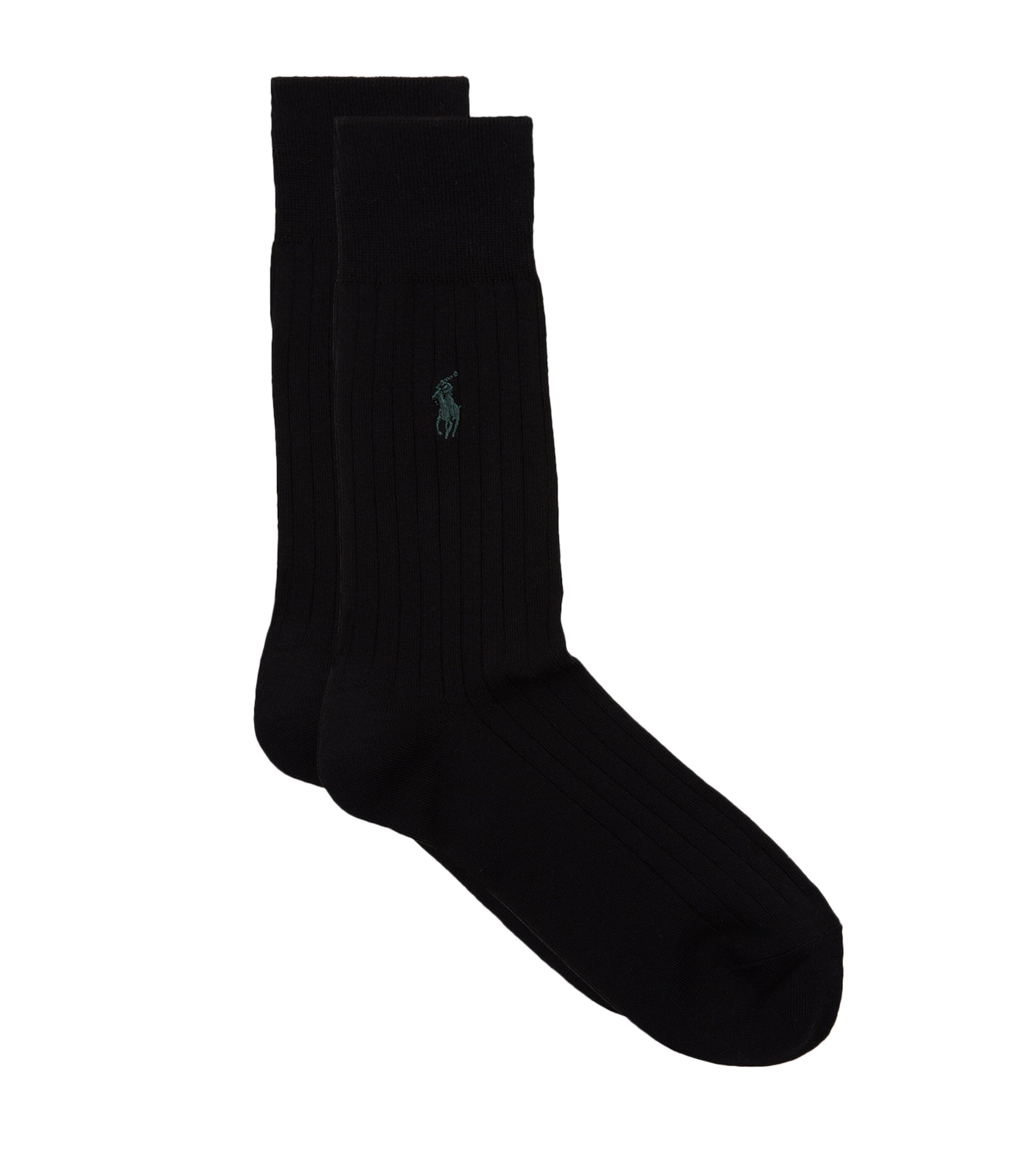 Polo Ralph Lauren Short Cotton Socks In Black