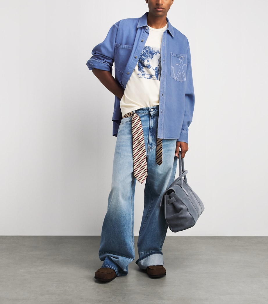 JW Anderson Mens Oversized Denim Shirt French Blue Image 2