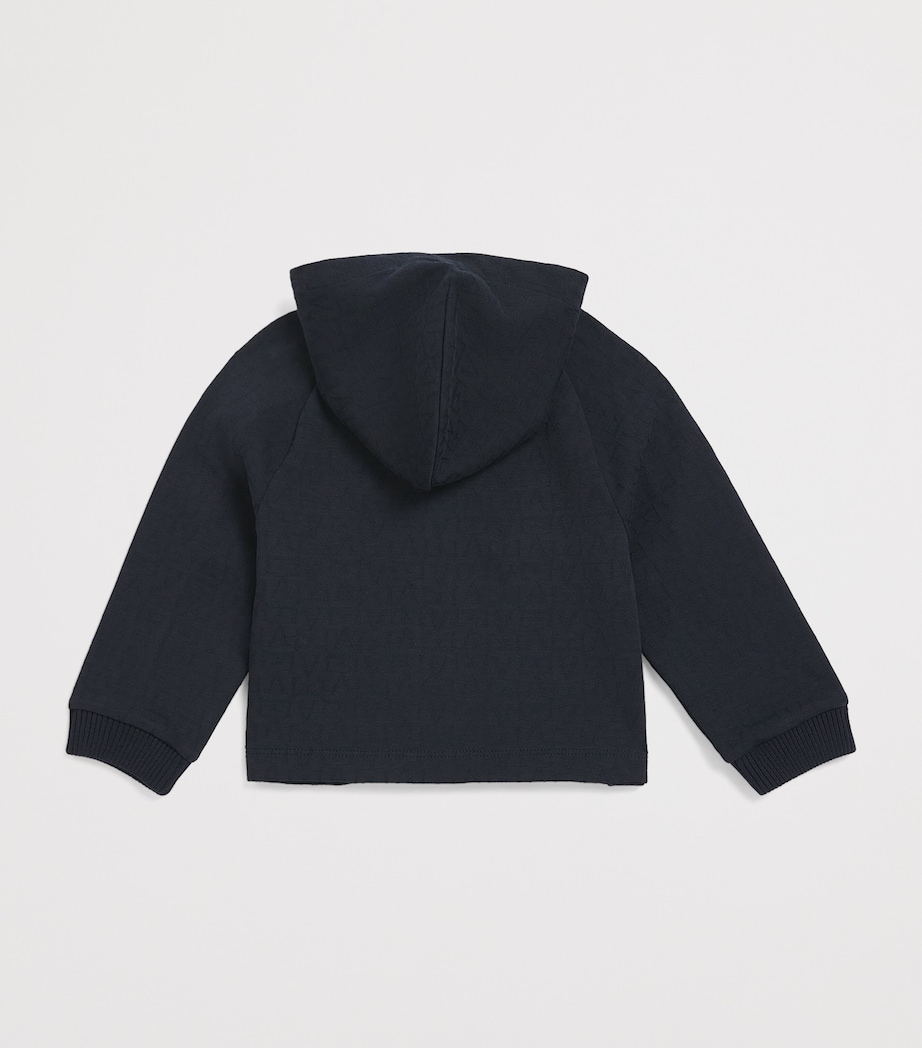 Emporio Armani Kids Logo Embossed Hoodie (6-36 Months) Iconico Blu Ea Image 2