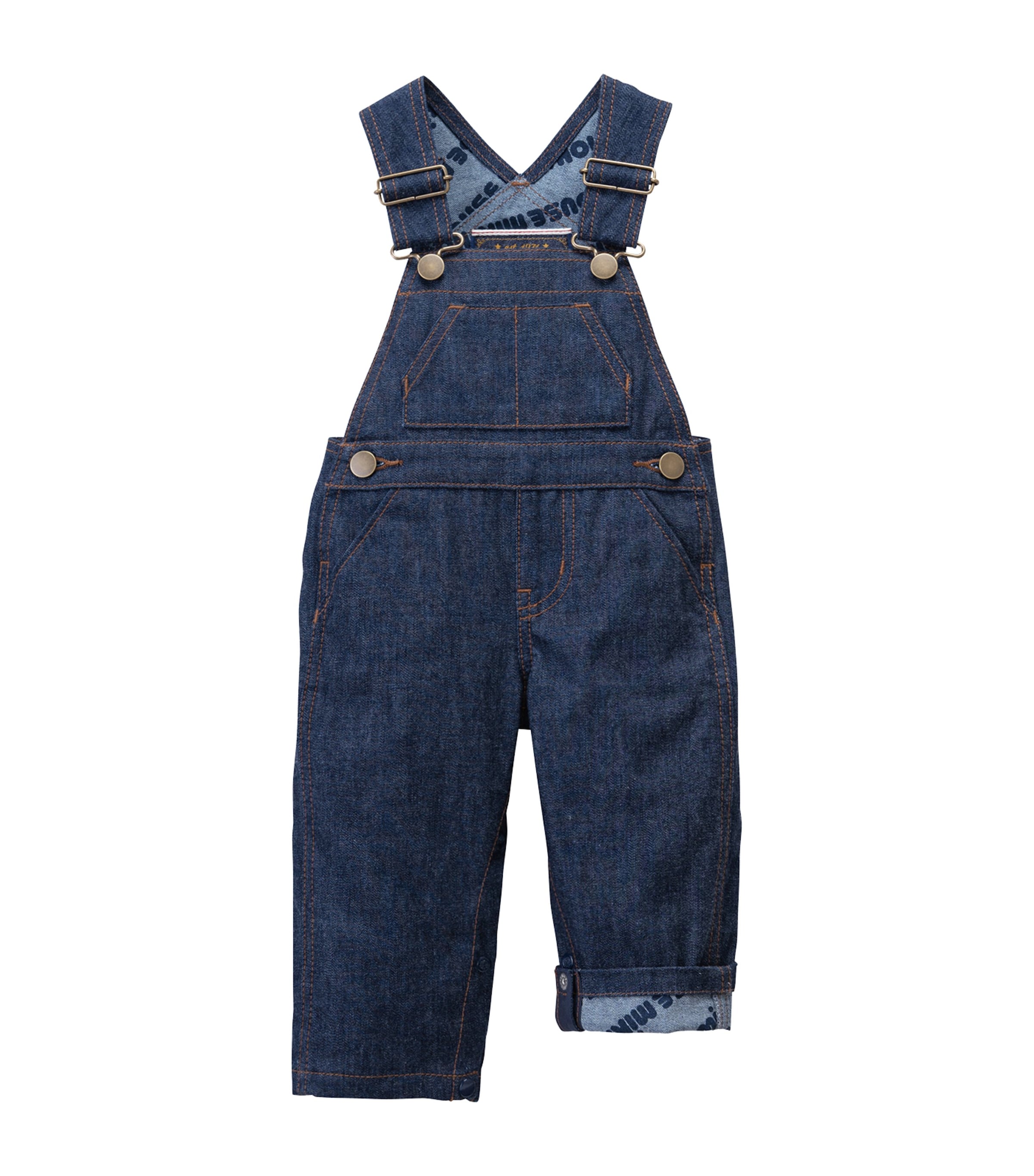 Miki House Kids' Denim Dungarees In Navy