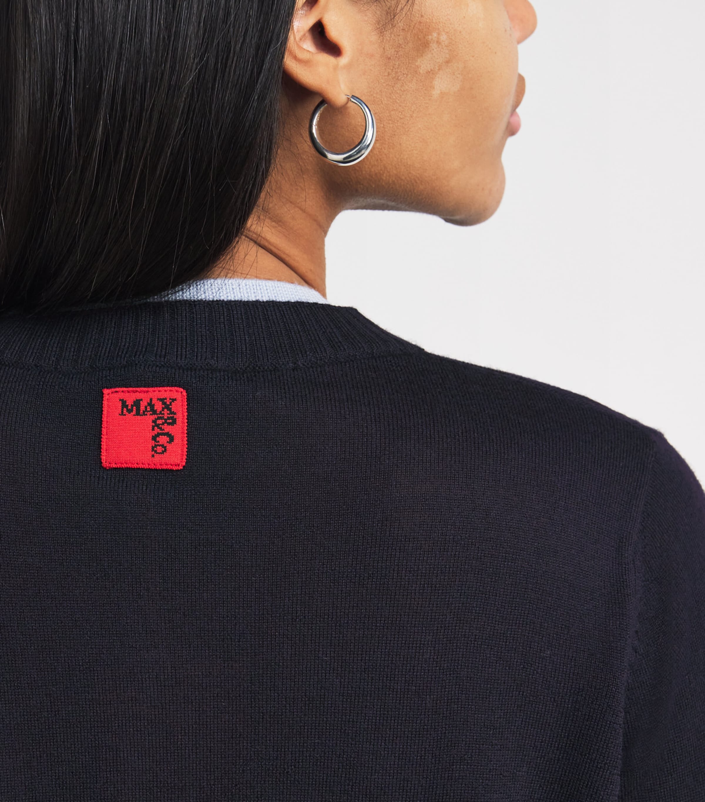 Virgin Wool Double-Layer Cardigan NAVY Image 6