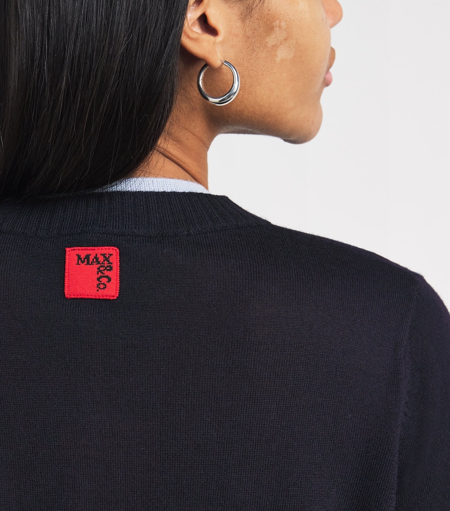 Virgin Wool Double-Layer Cardigan NAVY Image 6