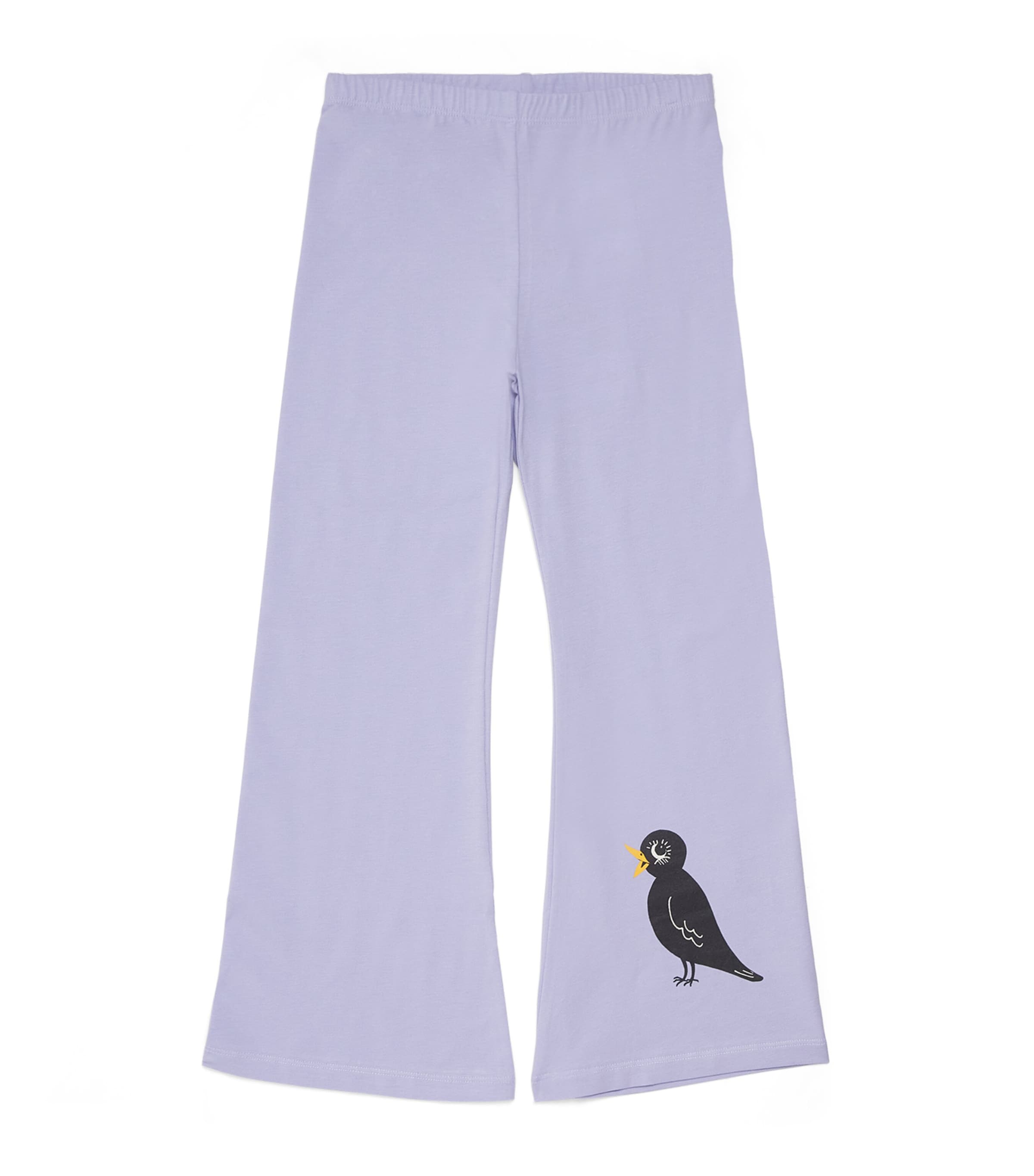 Mini Rodini Organic Cotton Flared Trousers In Purple