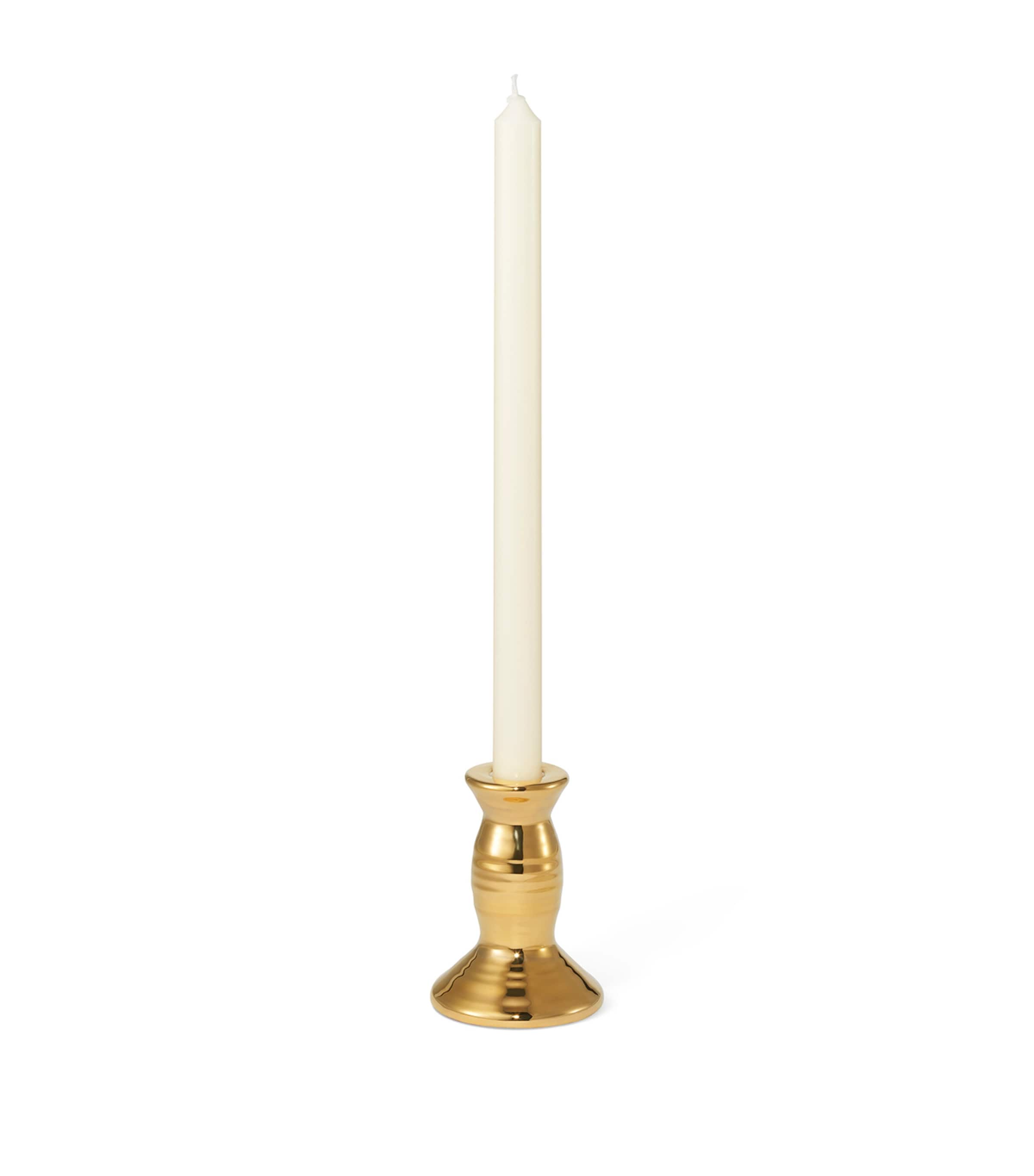 Small Gold-Plated Allette Candle Holder (10cm) GOLD Image 1