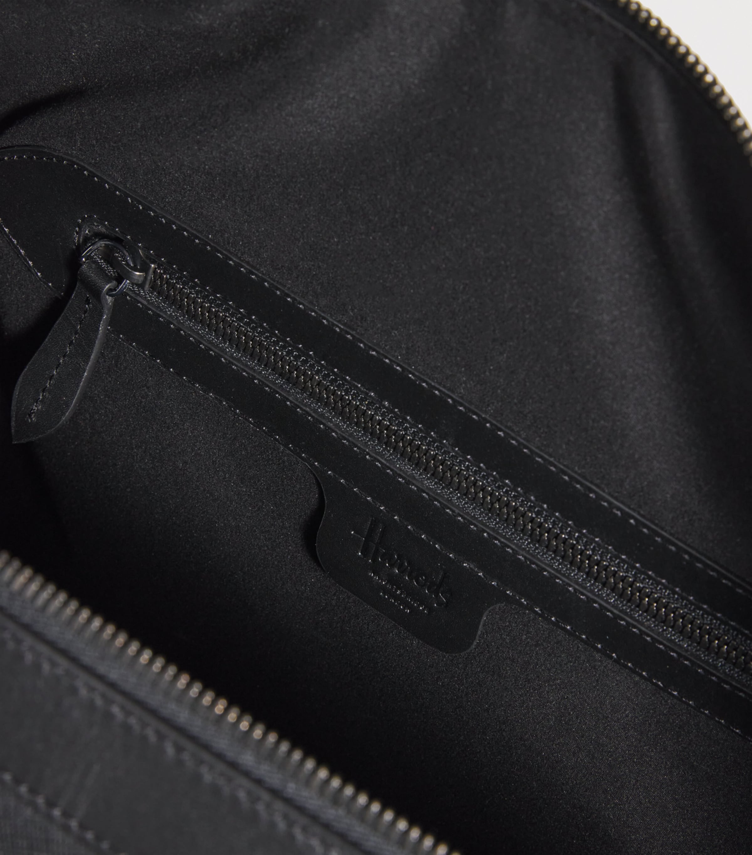 Harrods Leather Holdall Black Image 4