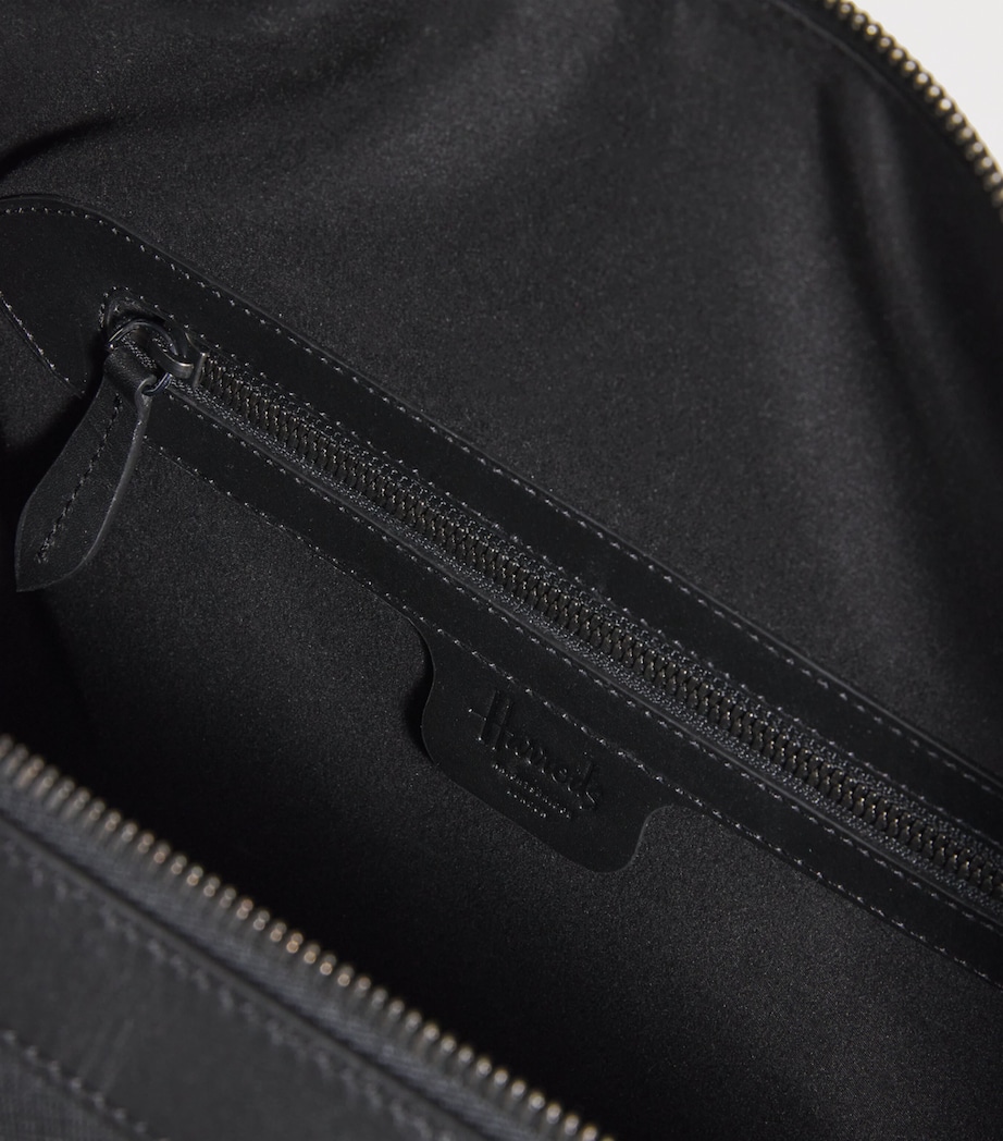 Harrods Leather Holdall Black Image 4