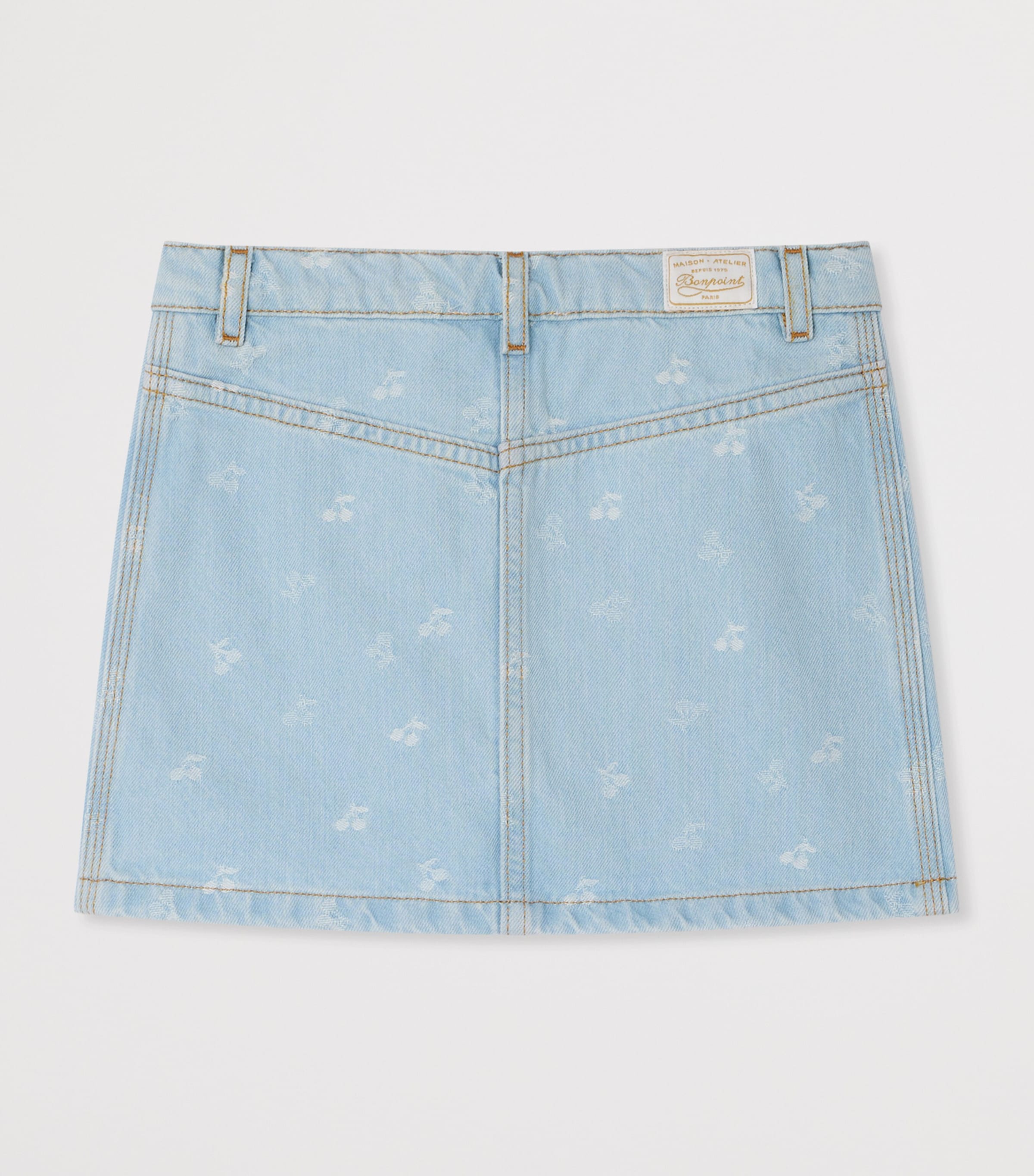 Bonpoint Printed Tison Denim Skirt (10-14 Years) Imp Ciel Image 2