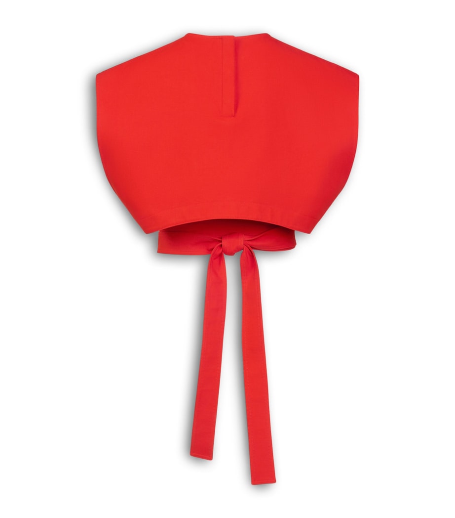 Alaïa Womens Belted Crop Top Orange Sanguine Image 4