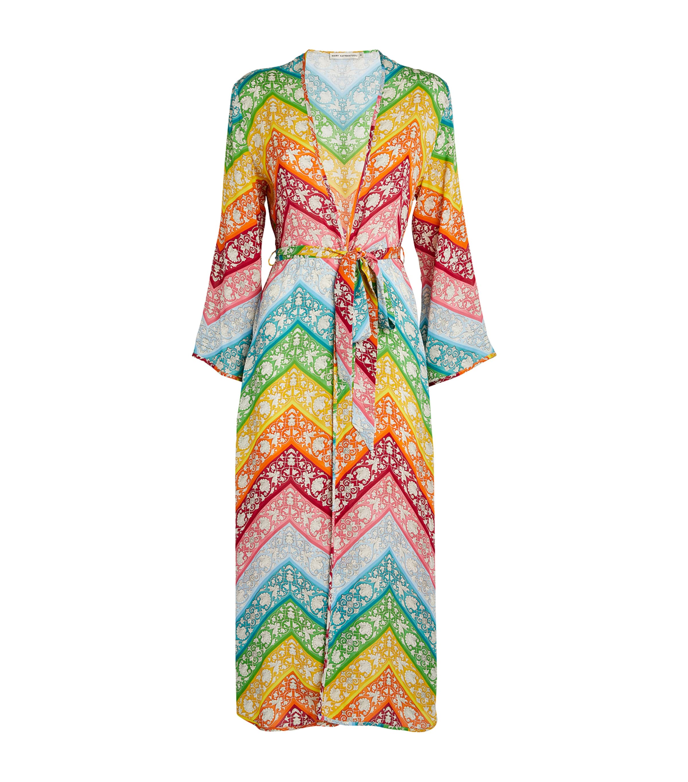 Mary Katrantzou Rainbow Wrap-around Kimono Maxi Dress