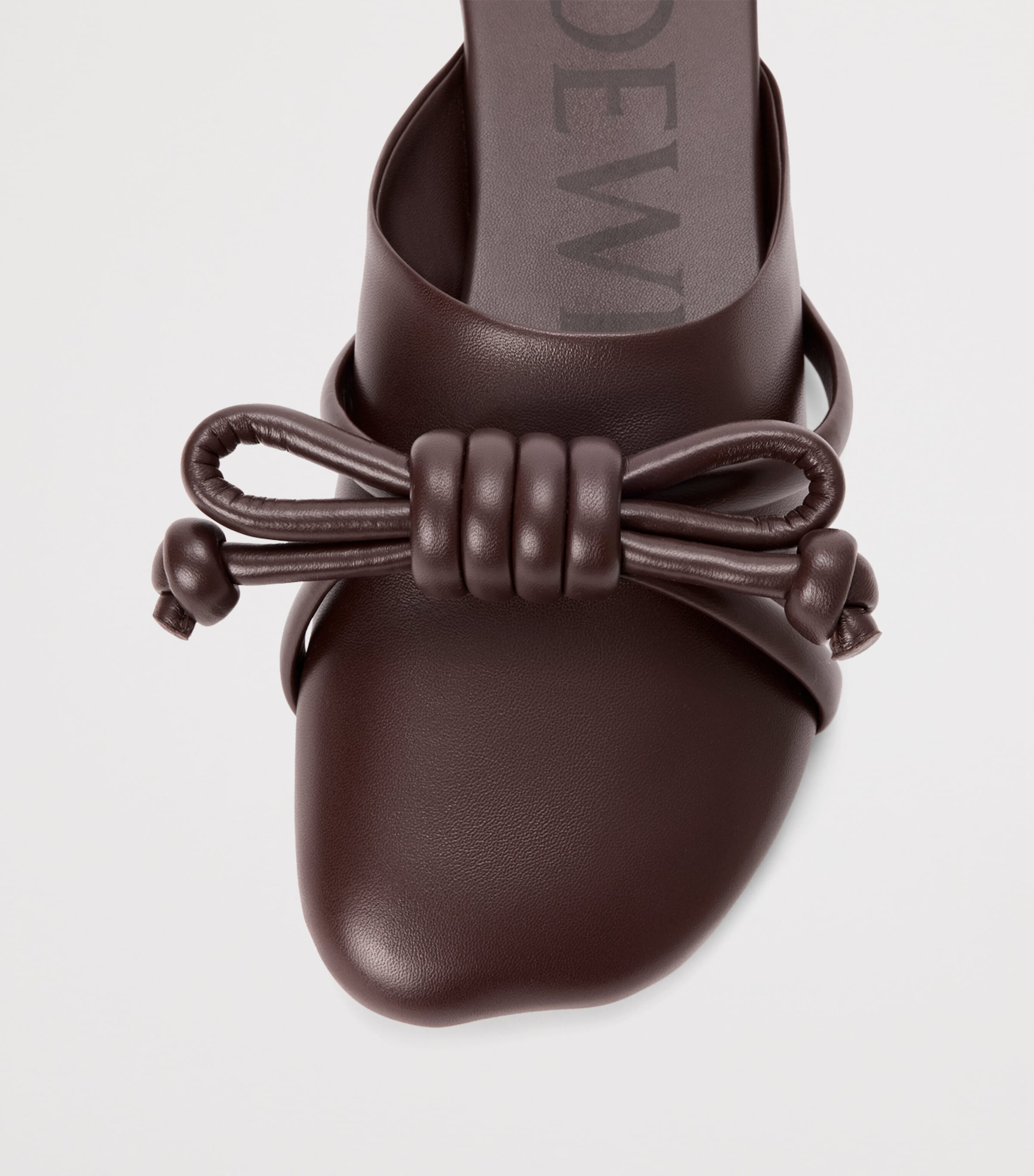 Lambskin Flamenco Knot Mules DARK CHESTNUT Image 5