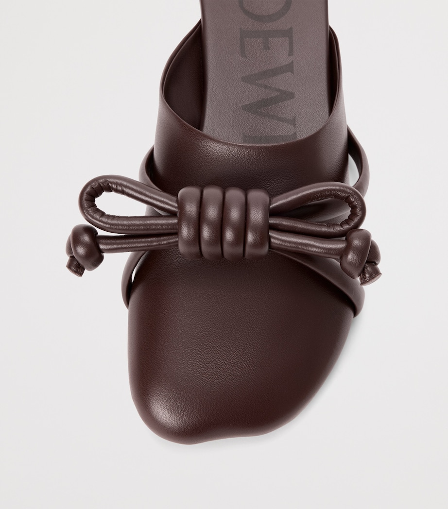 Lambskin Flamenco Knot Mules DARK CHESTNUT Image 5