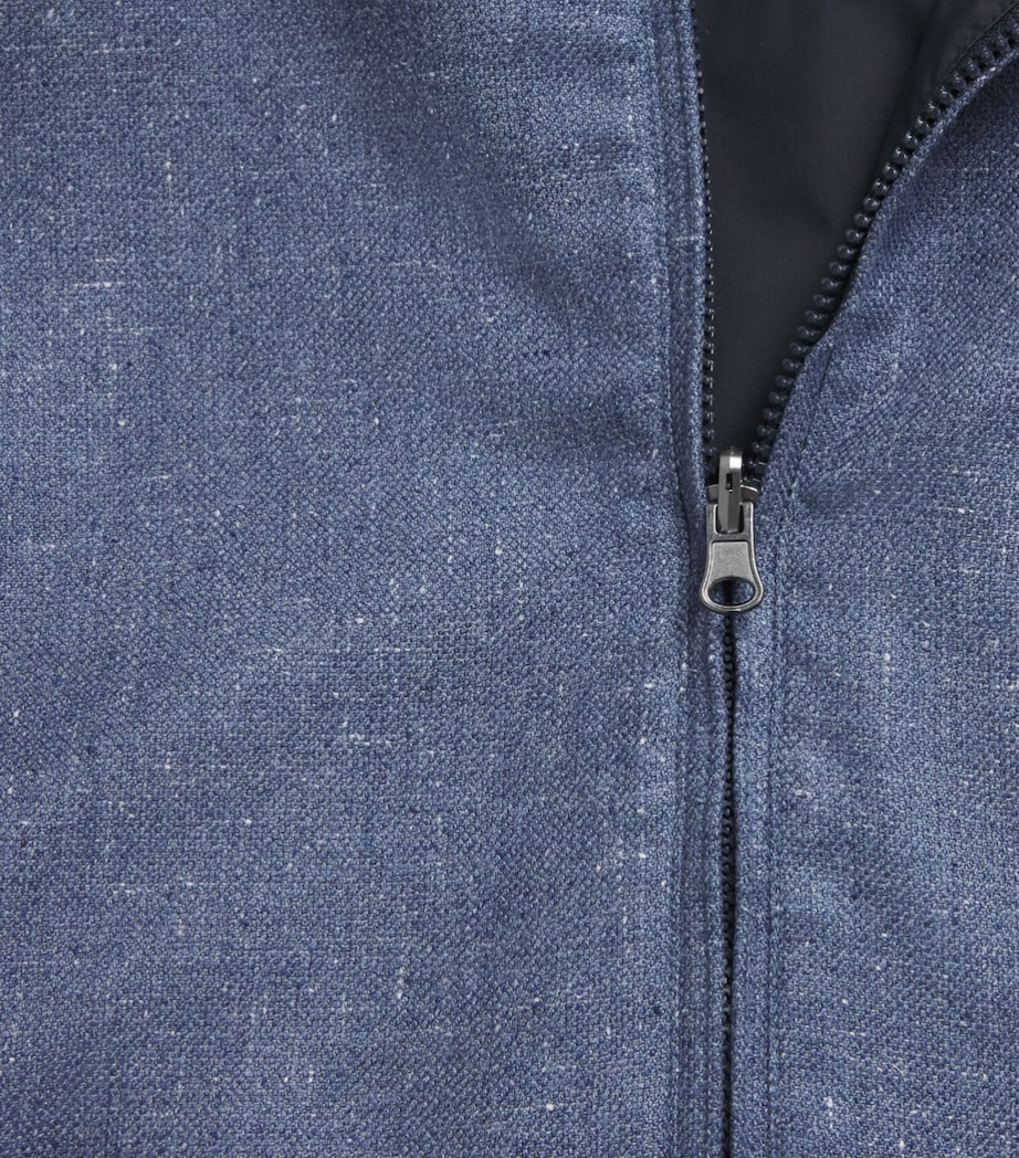 N.Peal Mens Silk-Wool Reversible Jacket Mid Blue Navy Image 7