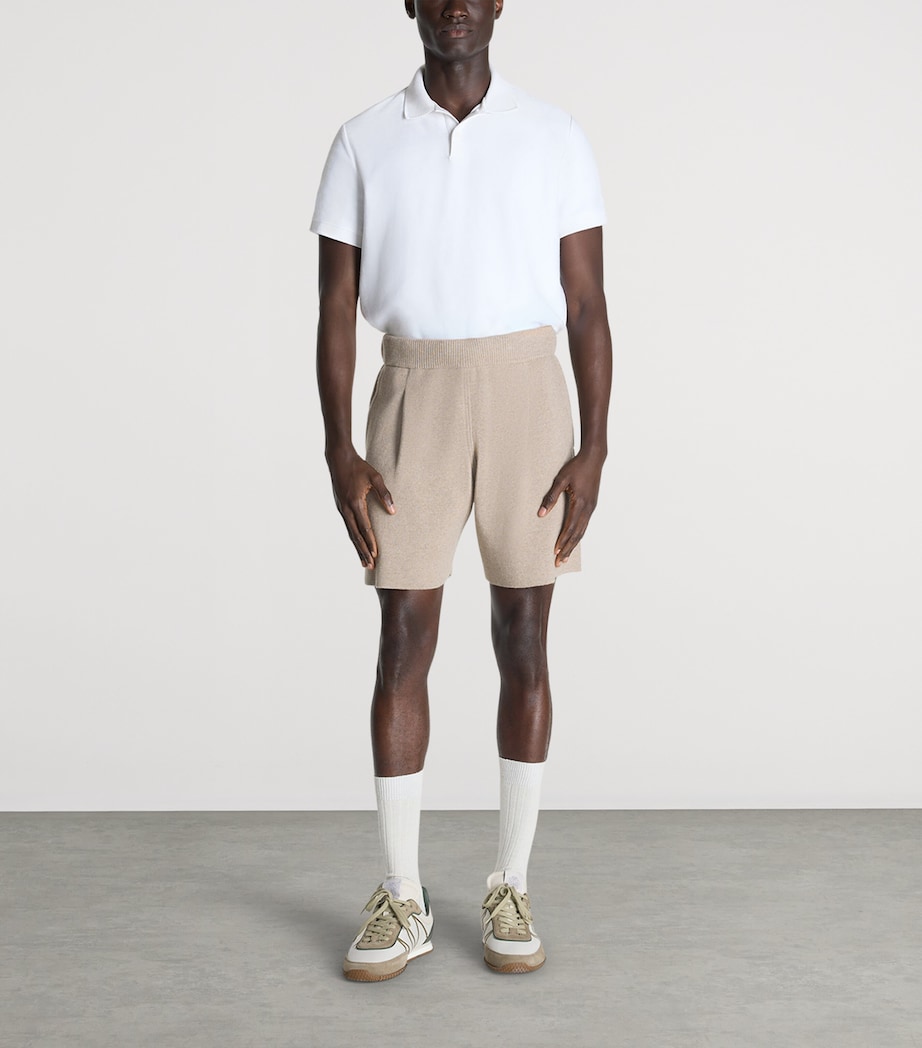 Dunhill Mens Cotton-Cashmere Knitted Athluxury Shorts Natural Image 2