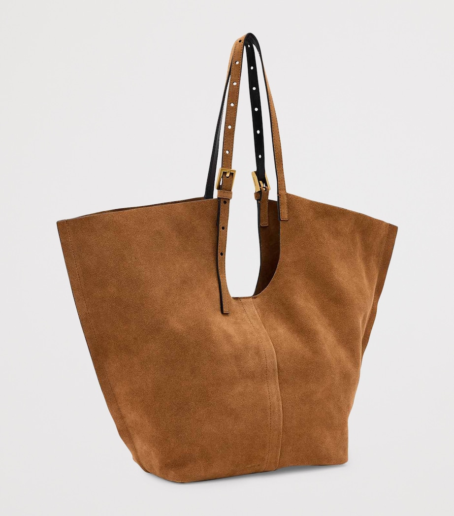 AllSaints Suede Ara East-West Tote Bag Arizona Tan Brown Image 3