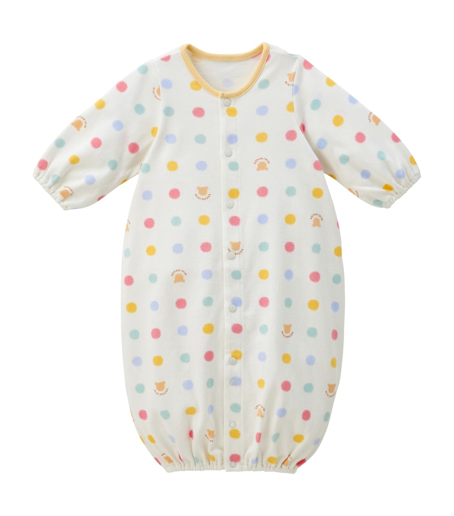 Miki House Cotton Polka Dot Playsuit (1 Month) Image 1