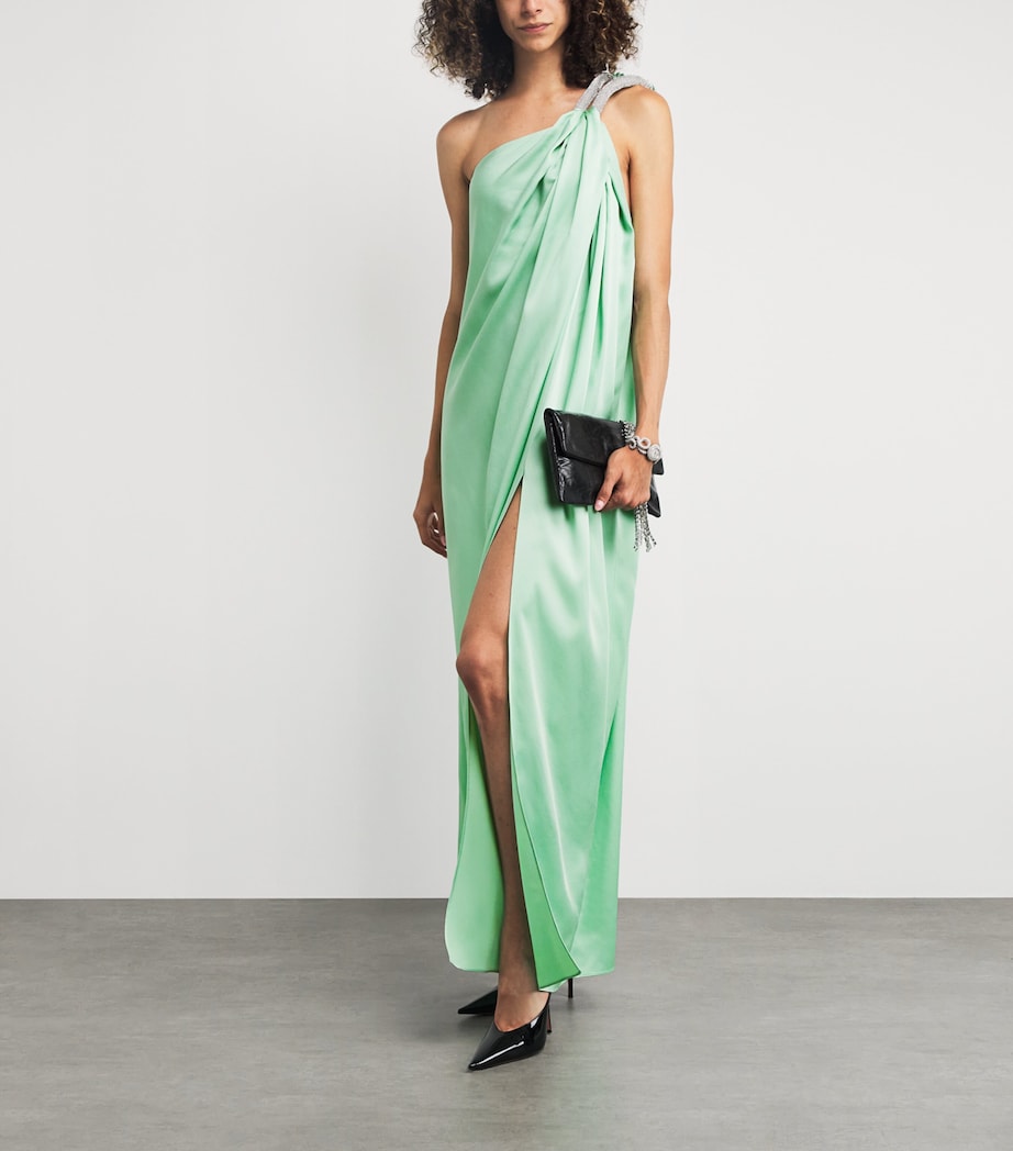 Satin Embellished Chain Gown 3900 LIGHT MINT Image 2