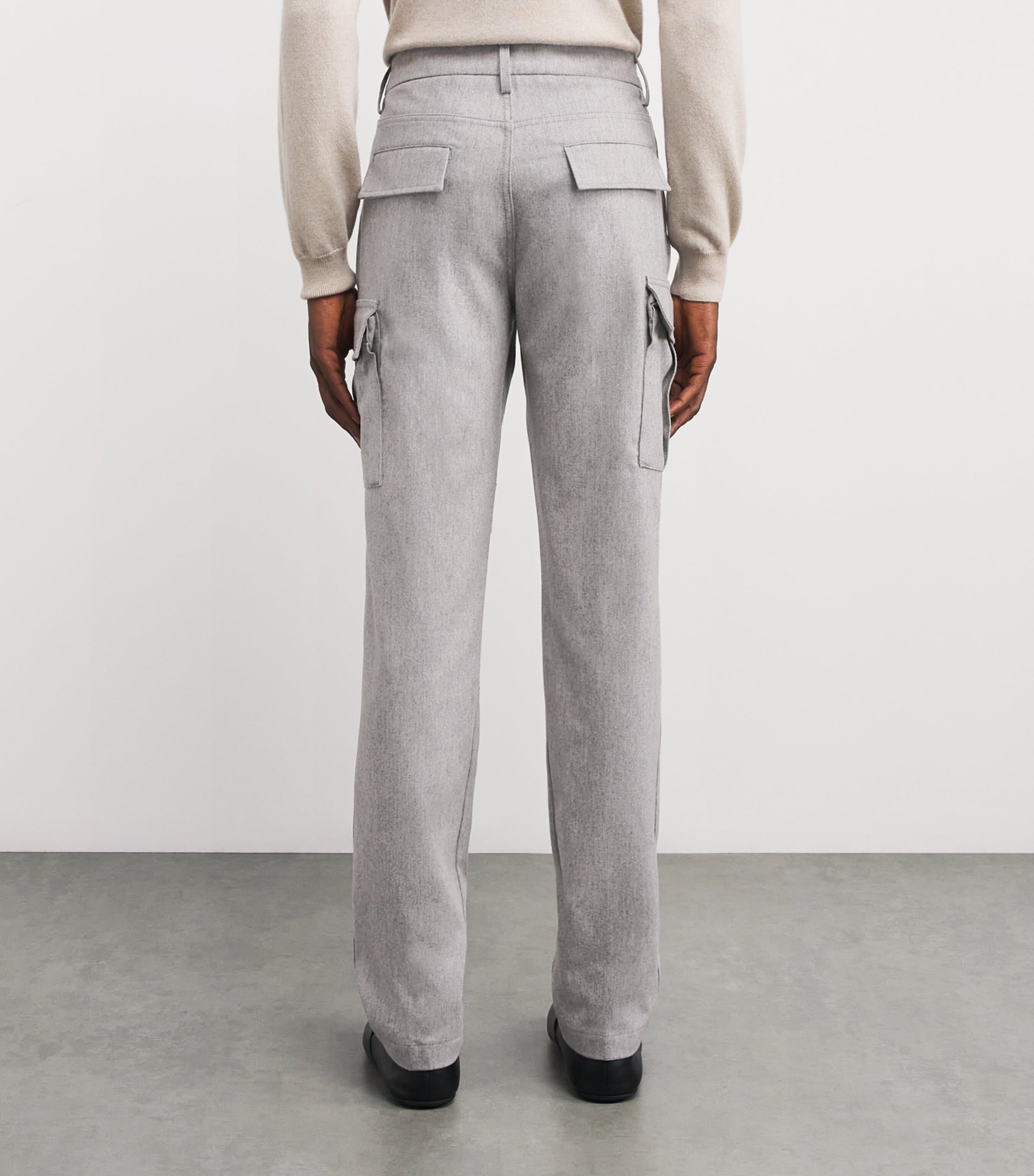 Wool-Cashmere Cargo Trousers GRIGIO CHIARO MELANG Image 4