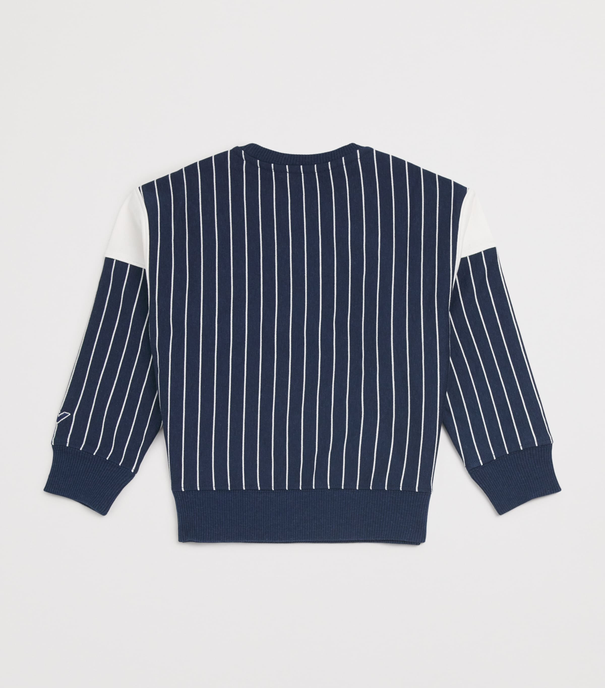Cotton Pinstripe Logo Sweatshirt (4-16 Years) FANT.STRIPE BLUE Image 2