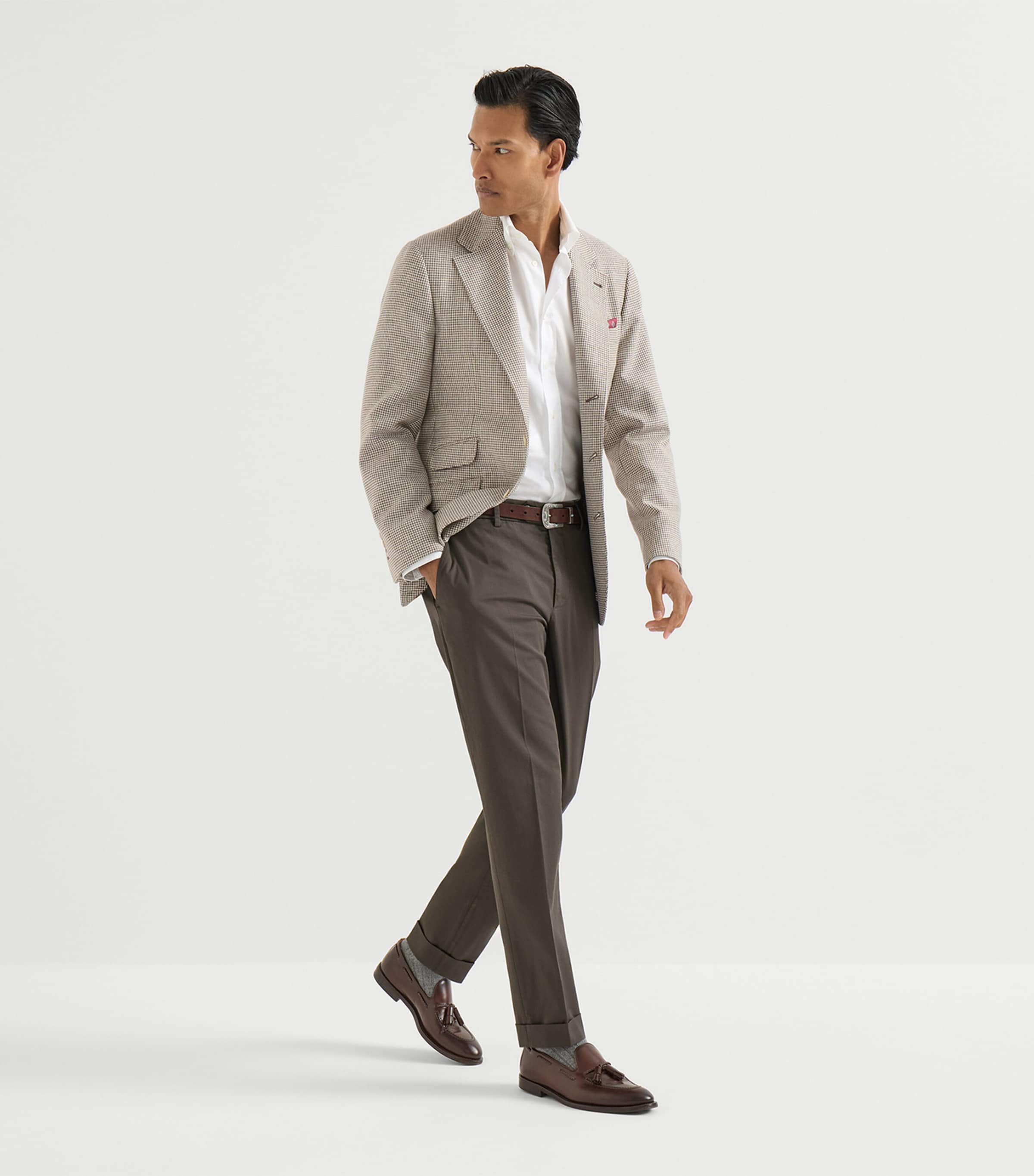 Brunello Cucinelli Mens Stretch-Cotton Gabardine Trousers Image 3