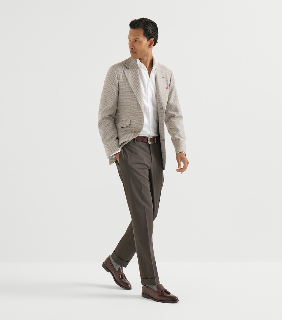 Brunello Cucinelli Mens Stretch-Cotton Gabardine Trousers Image 3