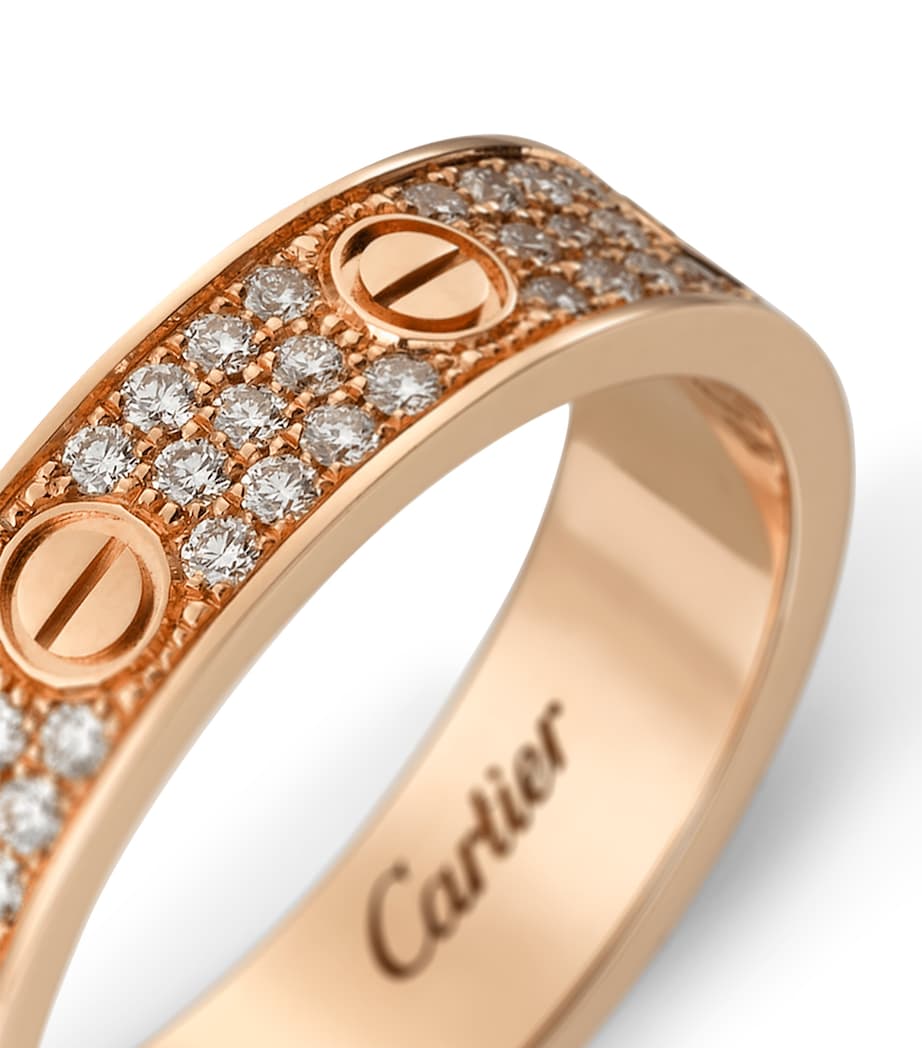 Rose Gold and Diamond-Paved LOVE Wedding Band MULTI Image 5