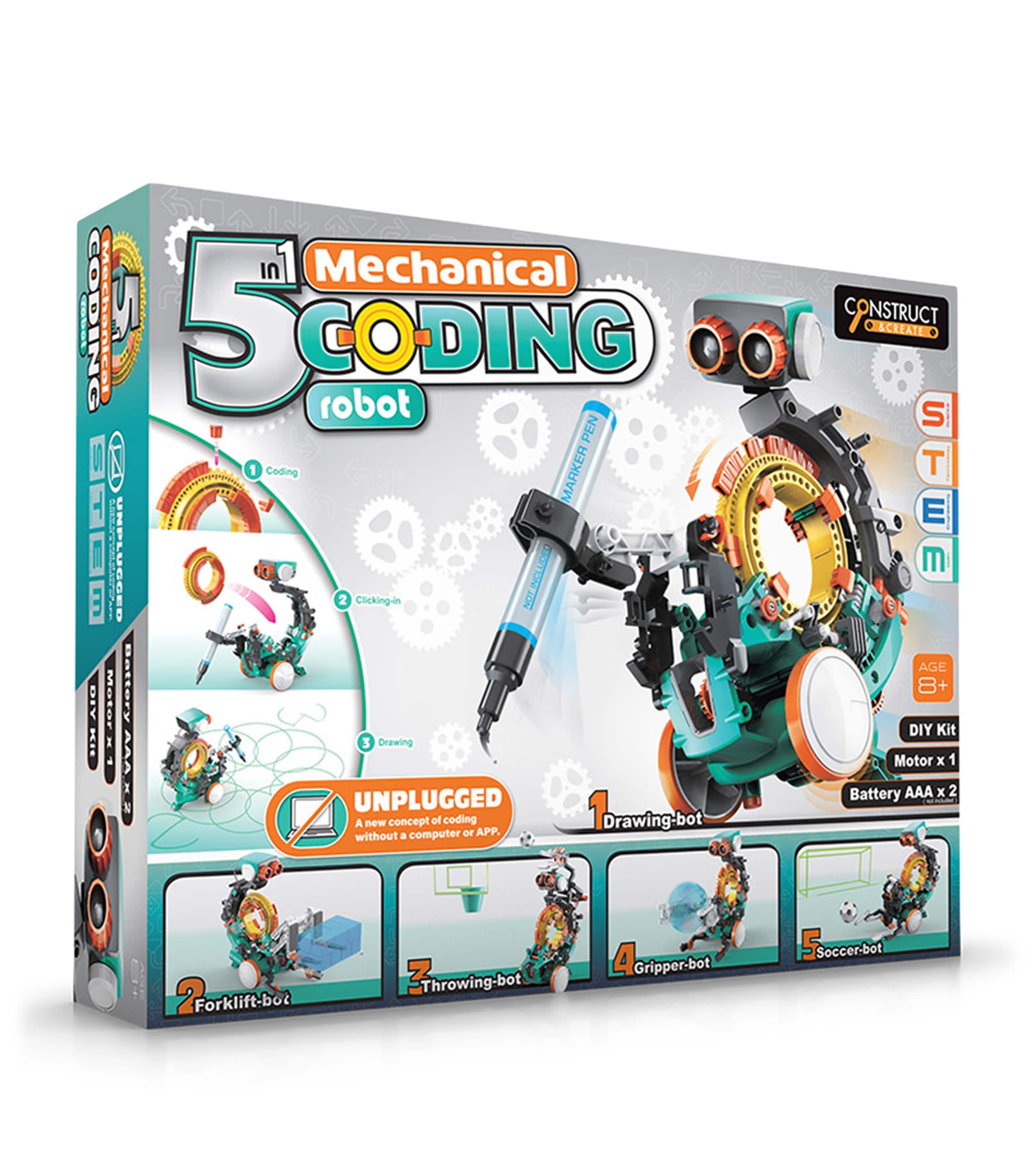 The Source 5-In-1 Mechanical Coding Robot Image 1