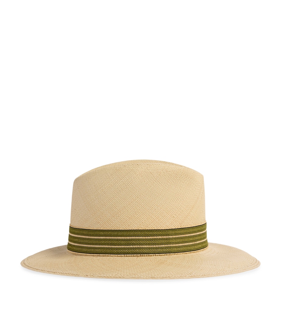 Dunhill Straw Trilby Hat Green Image 1