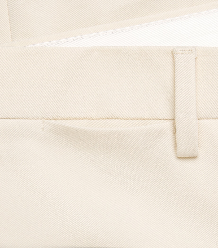 Lardini Mens Stretch-Cotton Twill Chinos Cream Image 6