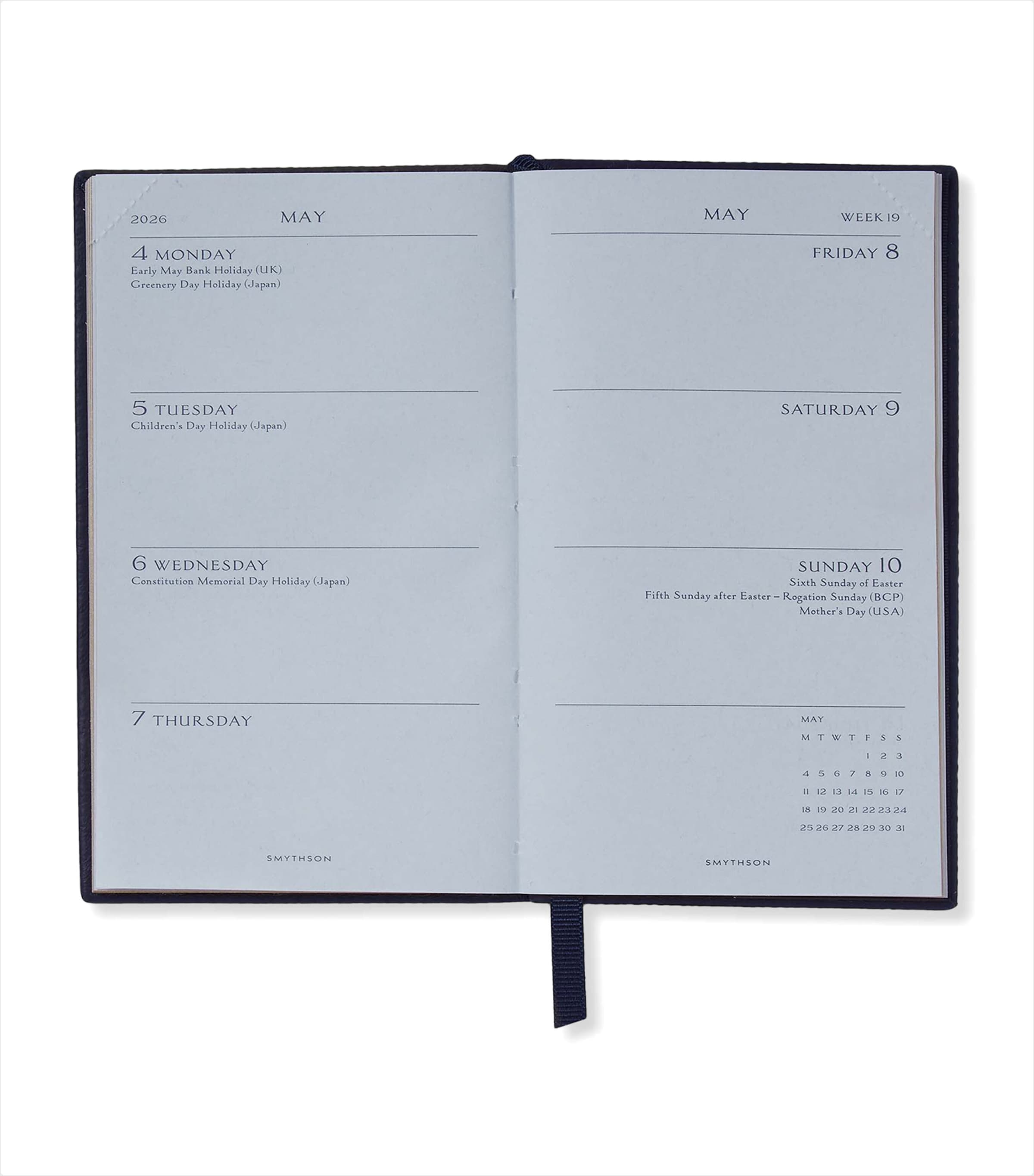 Smythson Panama Leather Weekly Diary 2025 Navy Image 2