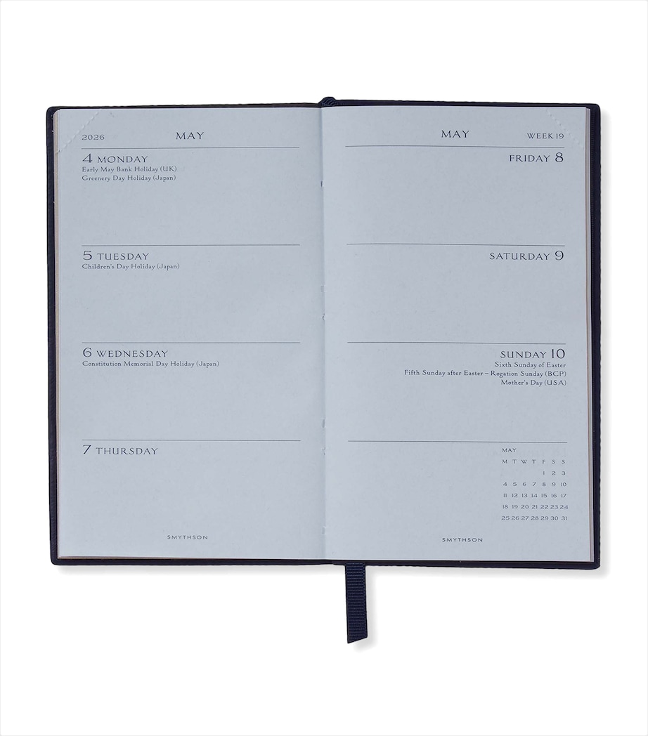 Smythson Panama Leather Weekly Diary 2025 Navy Image 2