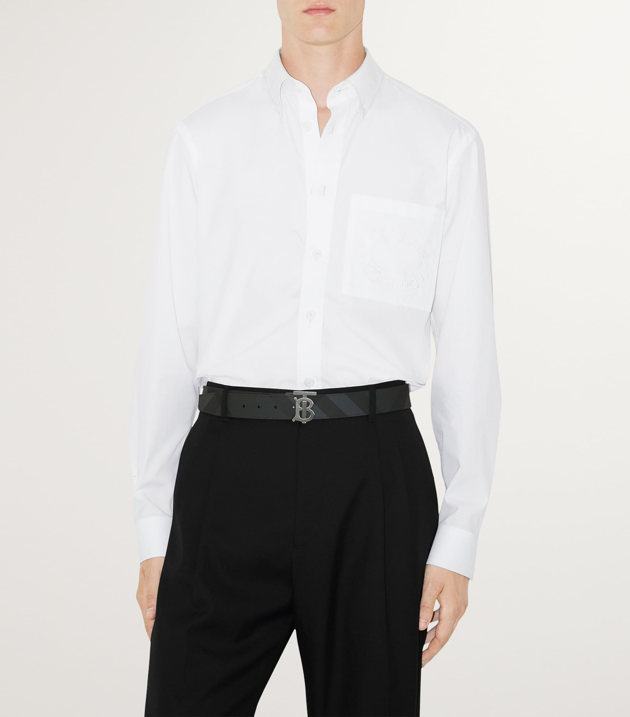 Leather Check Reversible Belt CHARCOAL/GRAPHITE Image 3