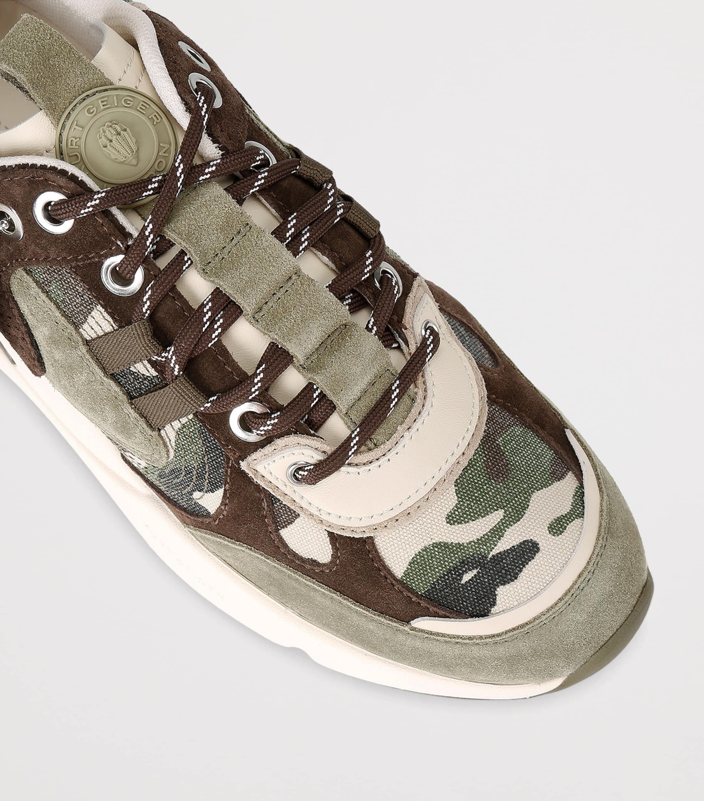 Kurt Geiger London Suede Kurt Runner Sneakers Khaki Image 2