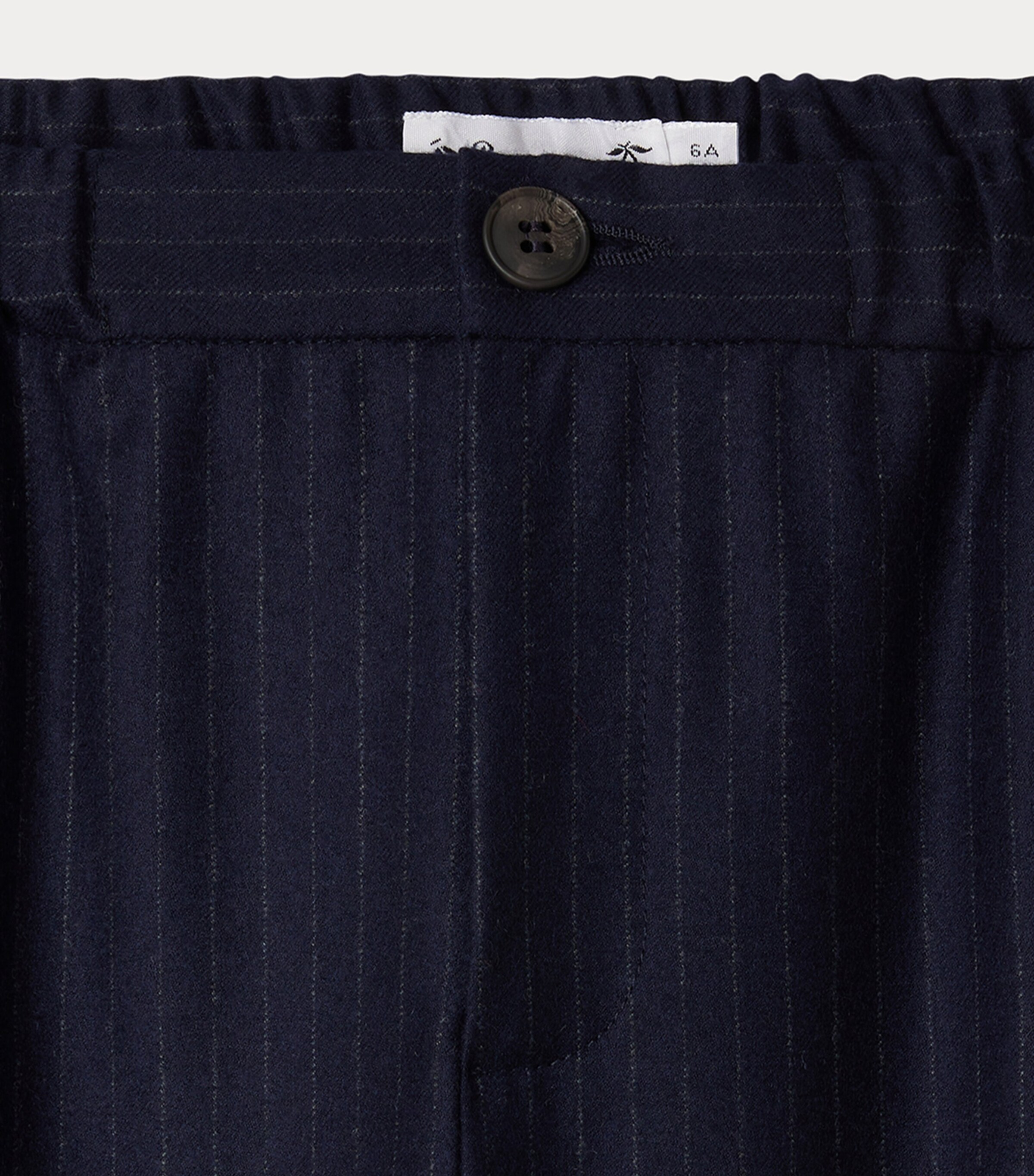 Wool Pinstripe Grant Trousers (4-8 Years) BLEU NUIT Image 3