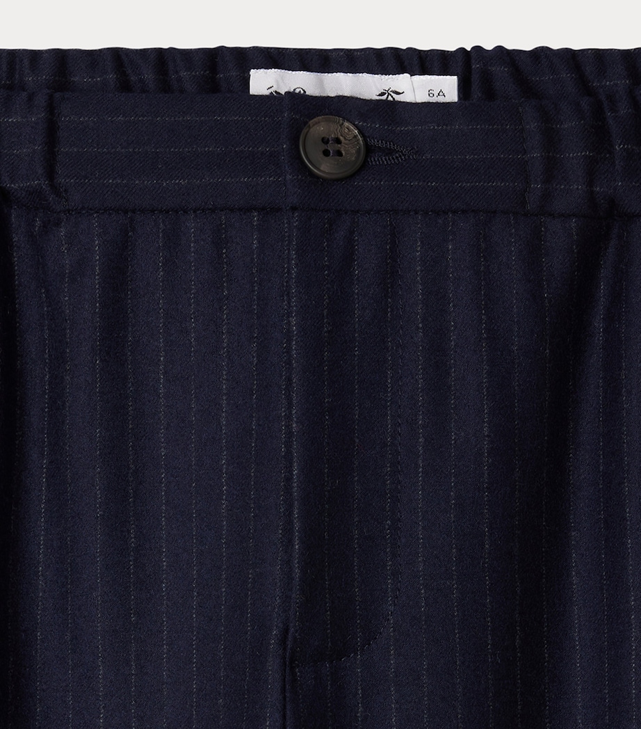 Wool Pinstripe Grant Trousers (4-8 Years) BLEU NUIT Image 3