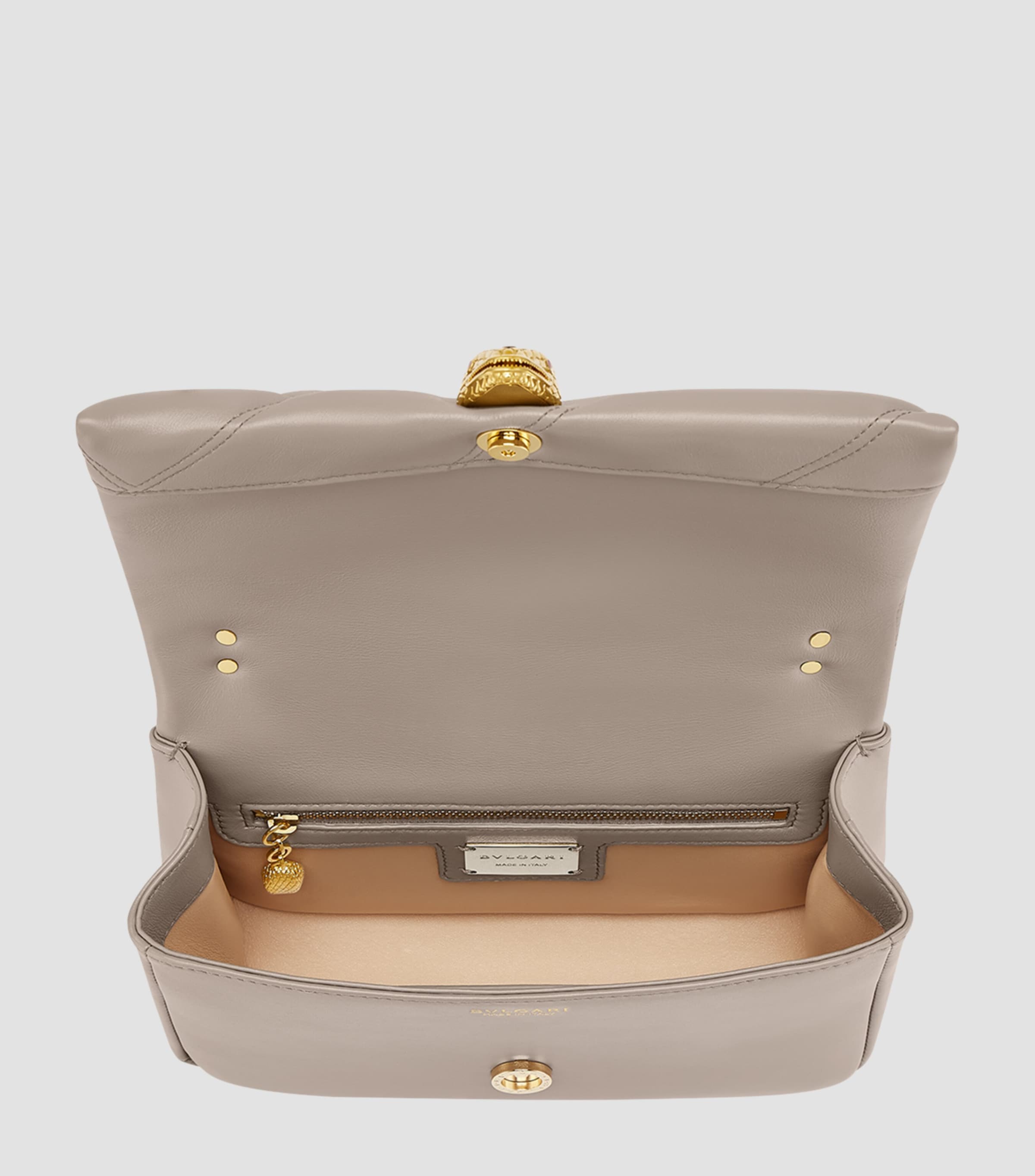 Bvlgari Mini Serpenti Cabochon Cross-Body Bag Grey Dark Image 4