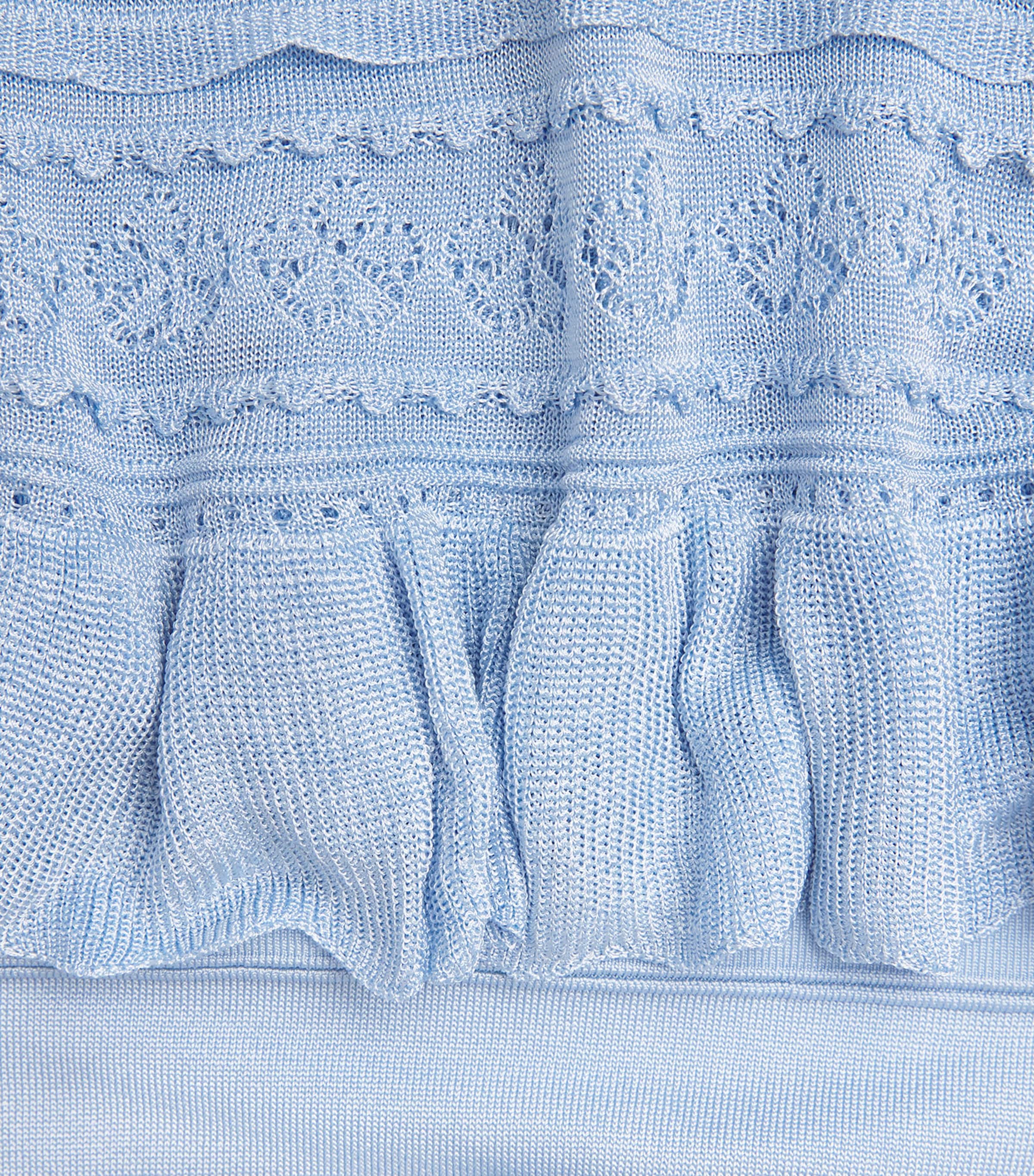 Sandro Paris Womens Pointelle Maxi Skirt Sky Blue Image 6