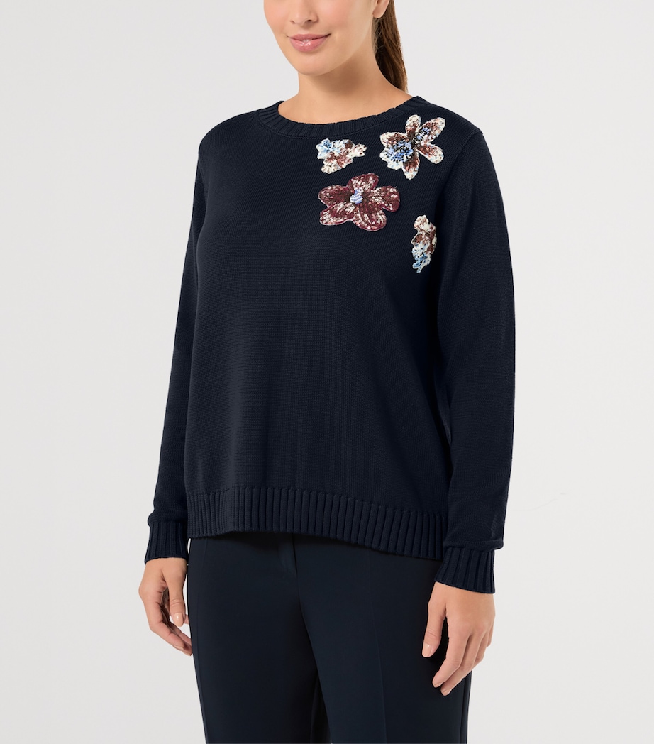 Marina Rinaldi Womens Cotton Embellished Sweater Midnightblue Image 3