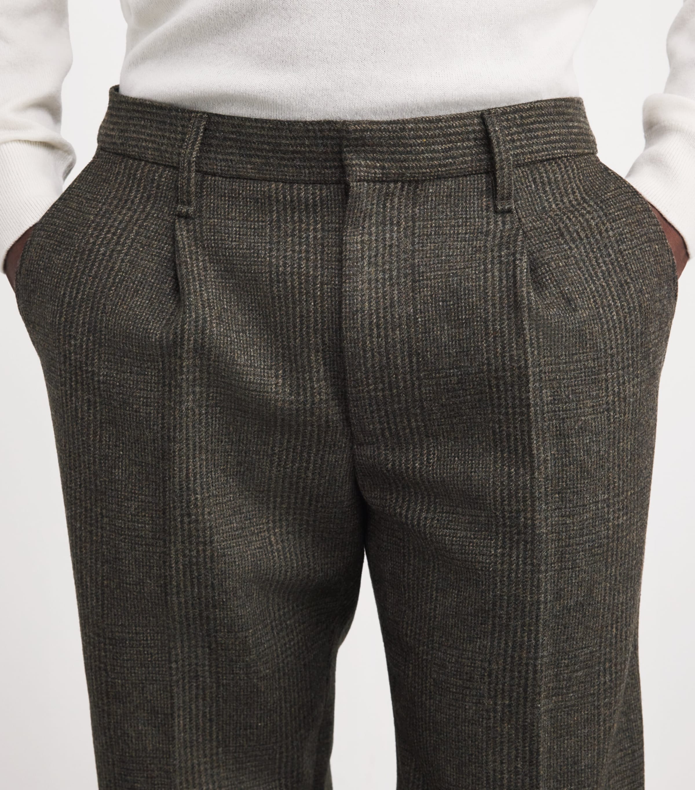 Wool Pleated Wide-Leg Trousers BRWPL Image 6