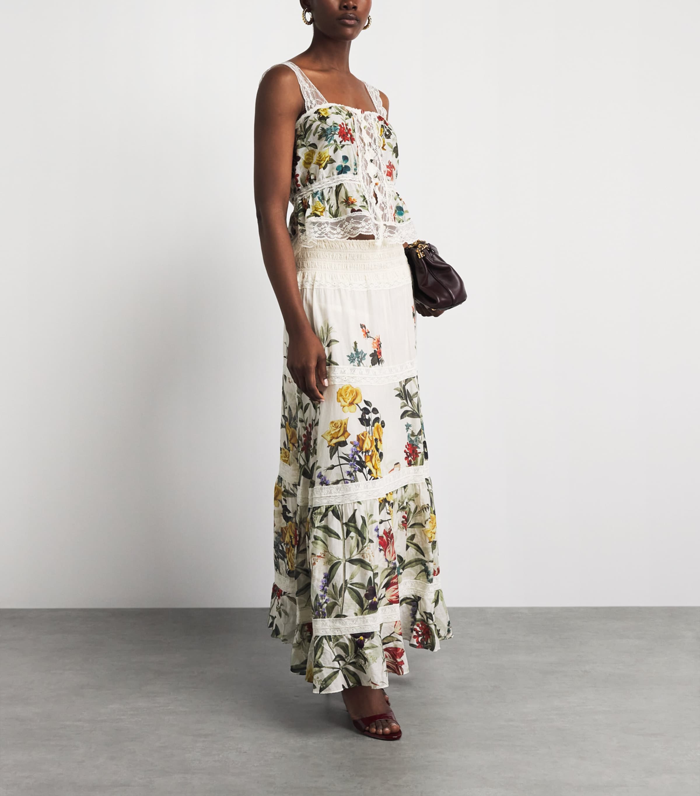 Alice+Olivia Womens Cotton-Silk Annabeth Top Dsrt Sprgs Vnla Image 2