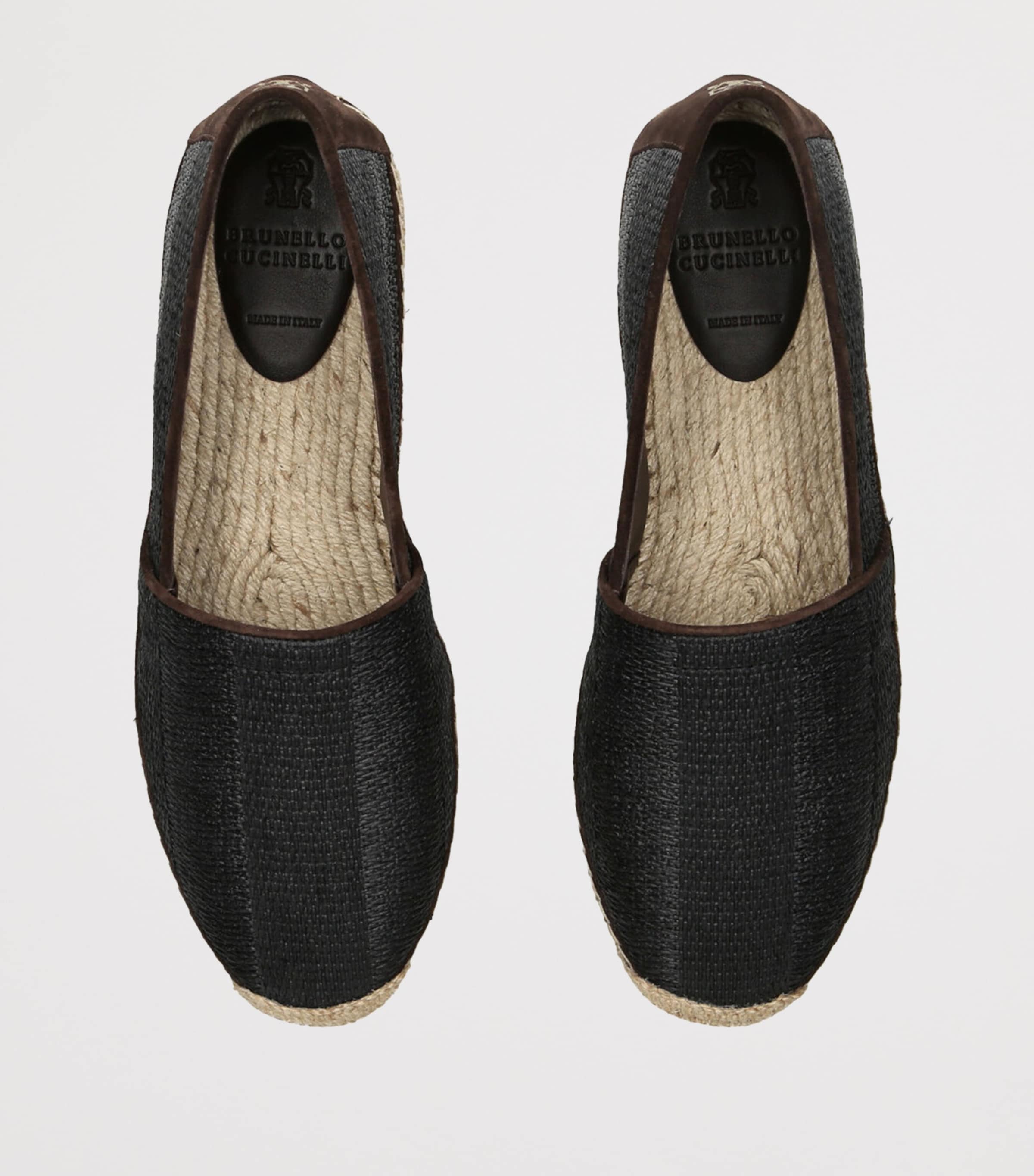 Brunello Cucinelli Suede-Trim Espadrilles Black/comb Image 3