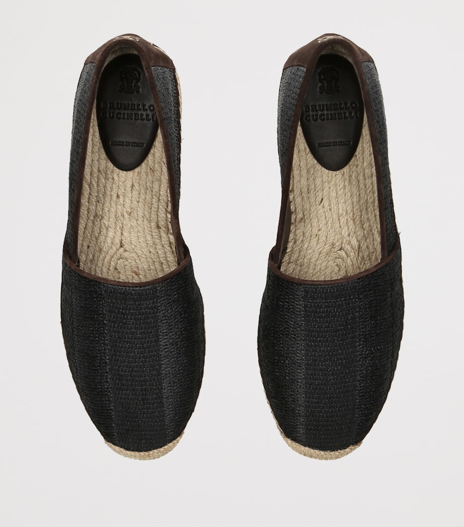Brunello Cucinelli Suede-Trim Espadrilles Black/comb Image 3